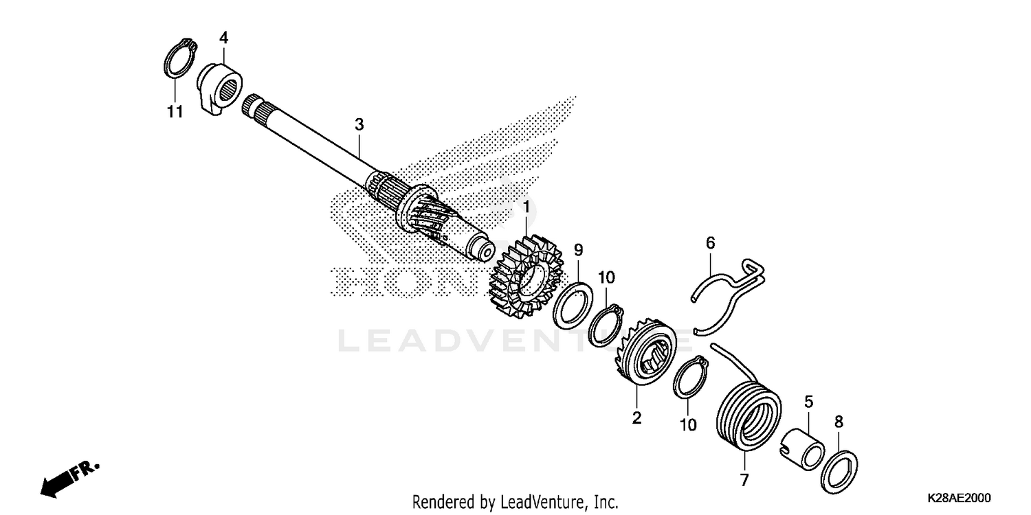 KICK STARTER SPINDLE