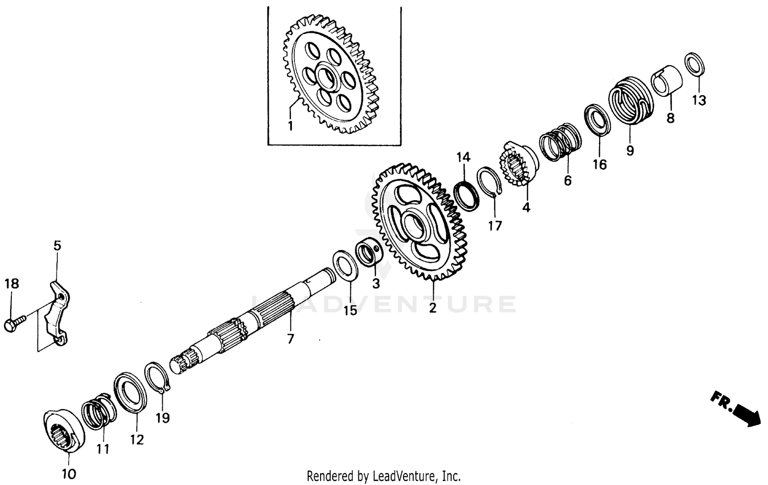 KICK STARTER SPINDLE