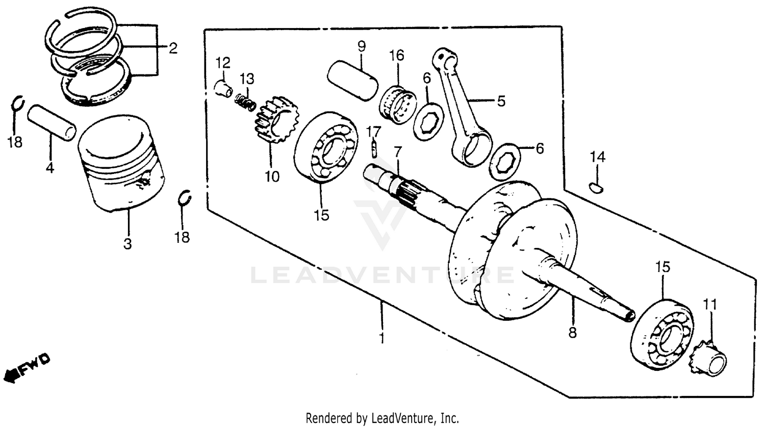 CRANKSHAFT + PISTON