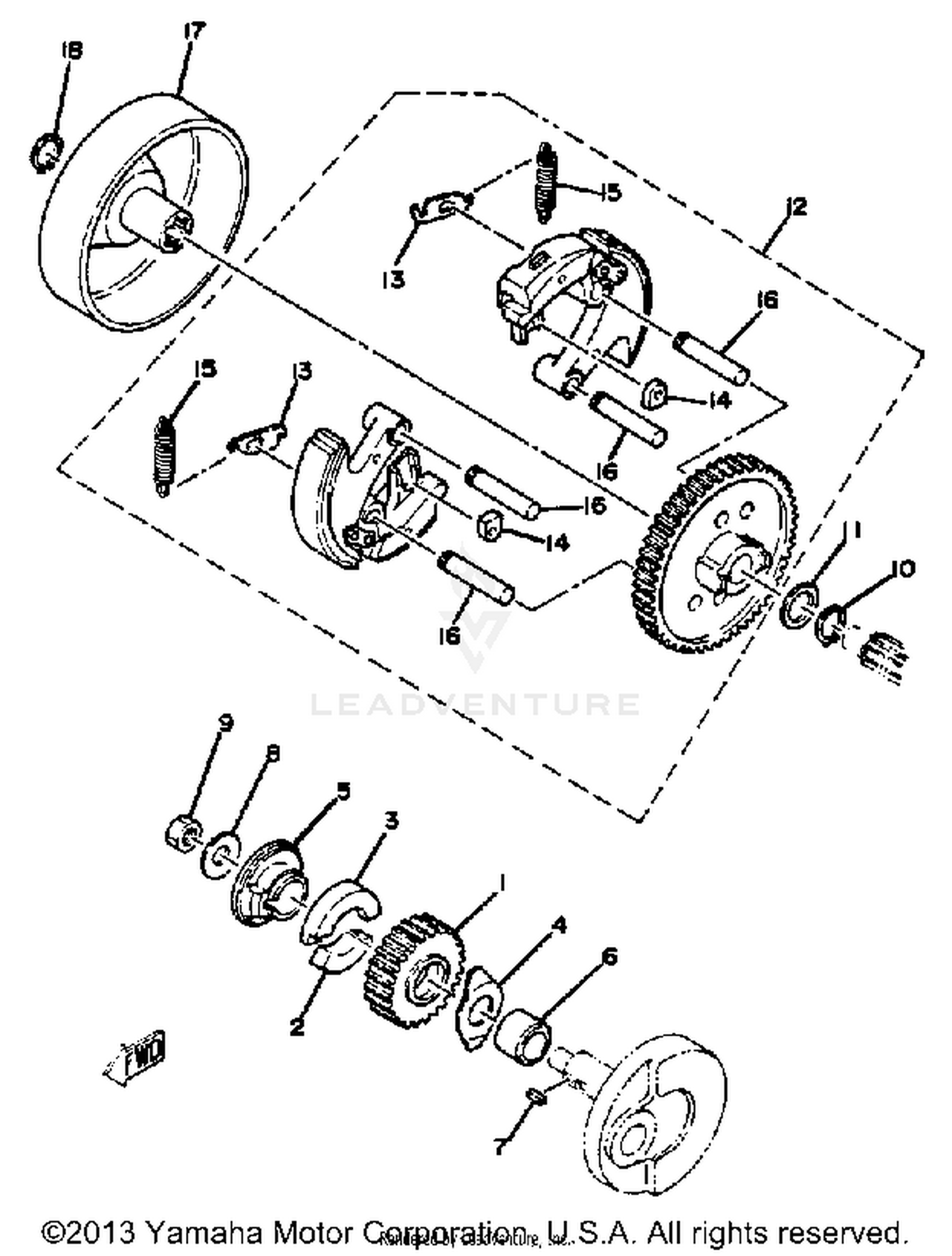 KICK STARTER SPINDLE