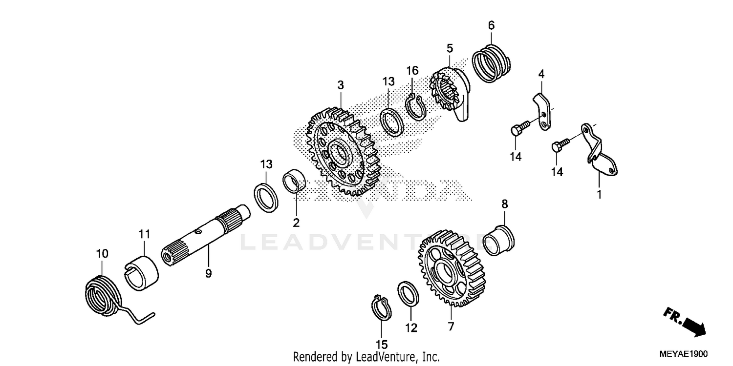 KICK STARTER SPINDLE