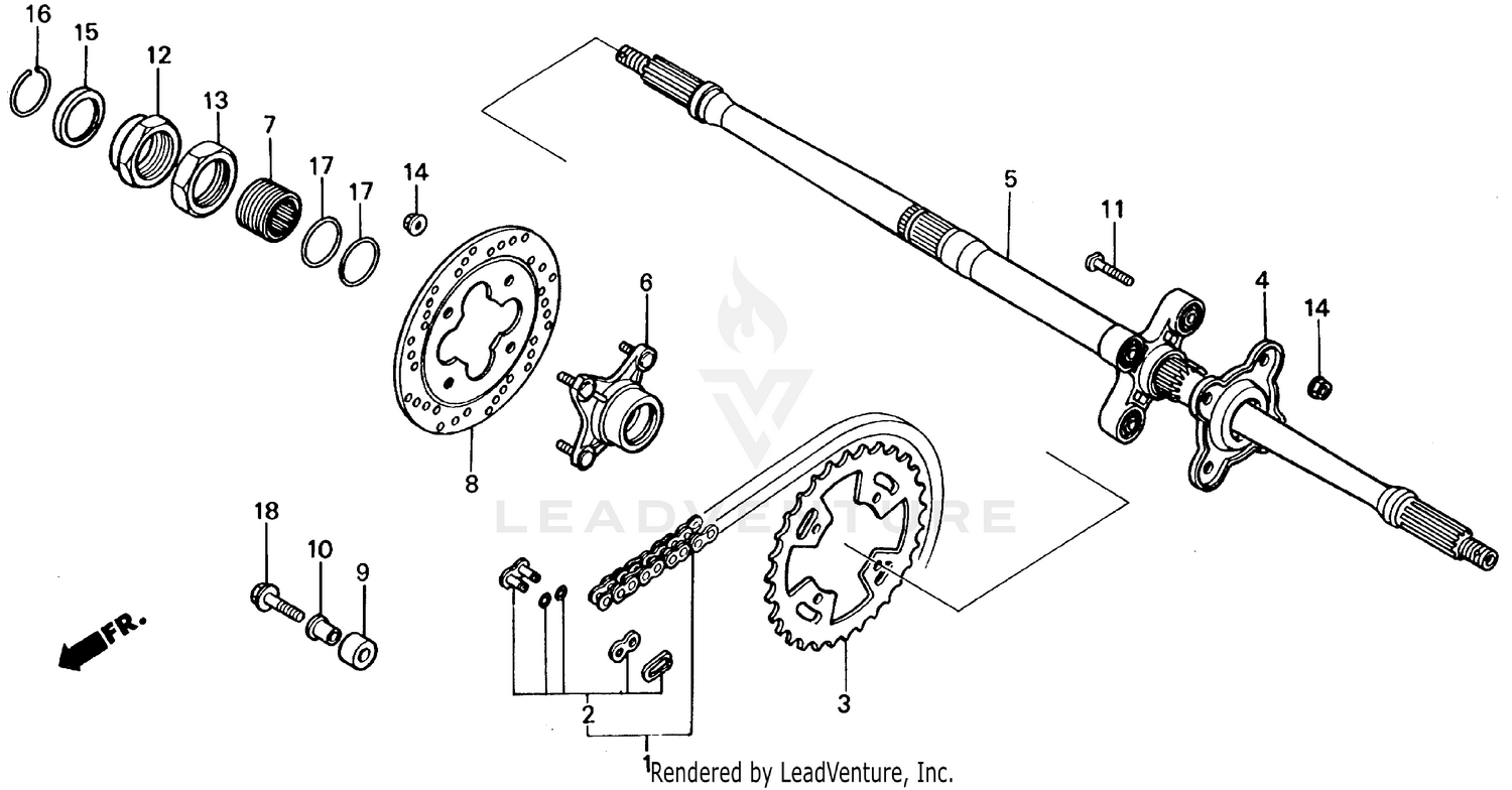 REAR WHEEL AXLE