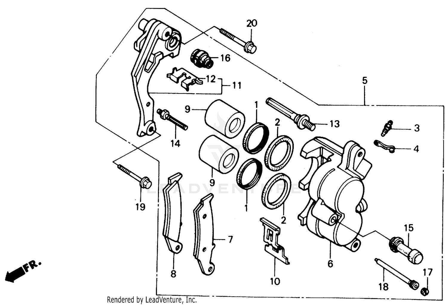 FR. BRAKE CALIPER 87-89