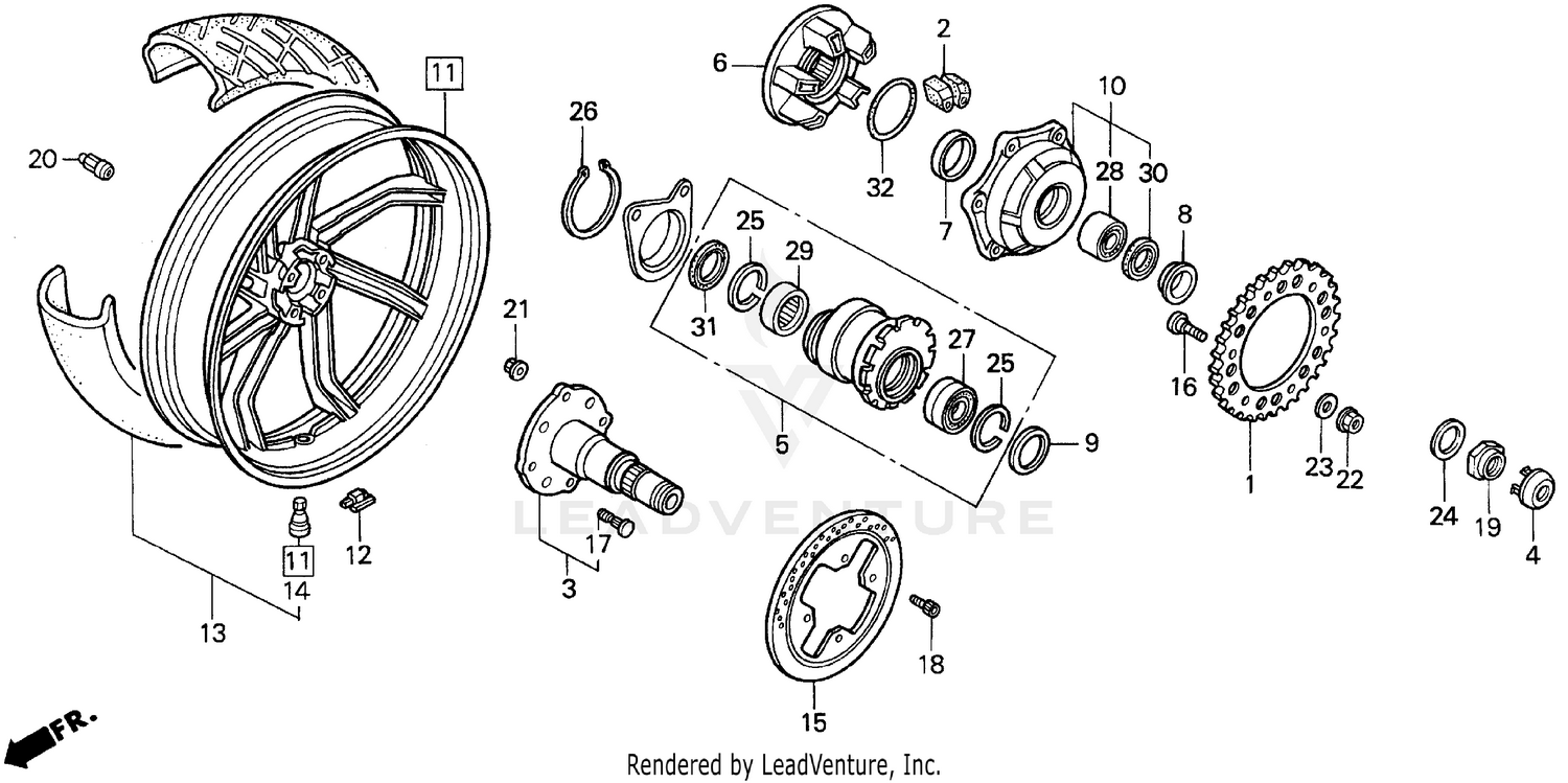 REAR WHEEL 90-93