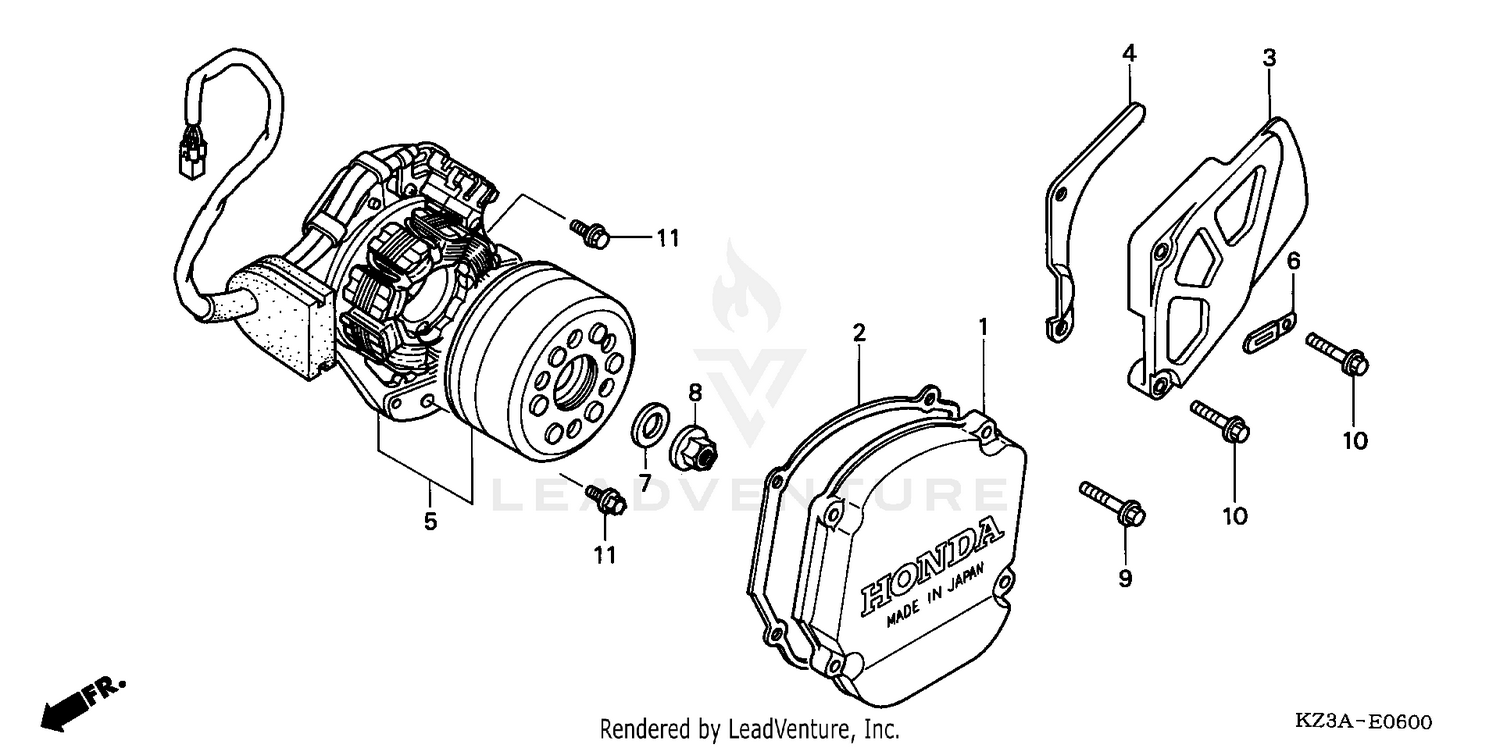 LEFT CRANKCASE COVER + GENERATOR