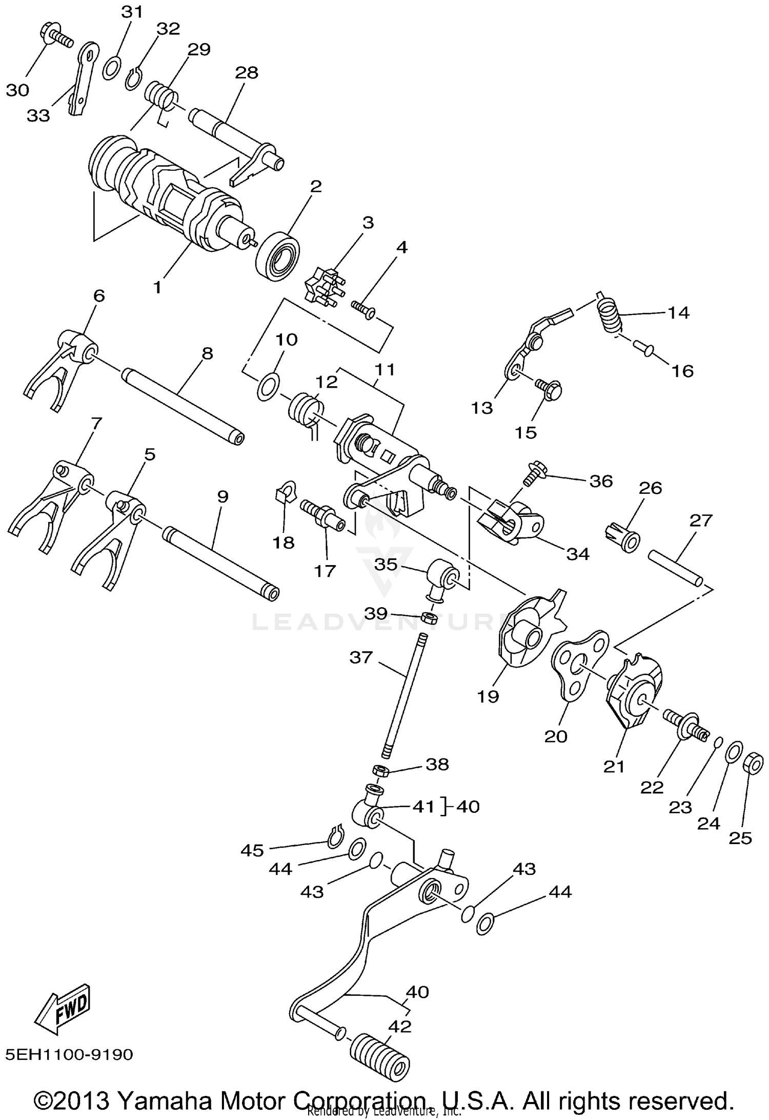 GEARSHIFT DRUM + GEARSHIFT FORK