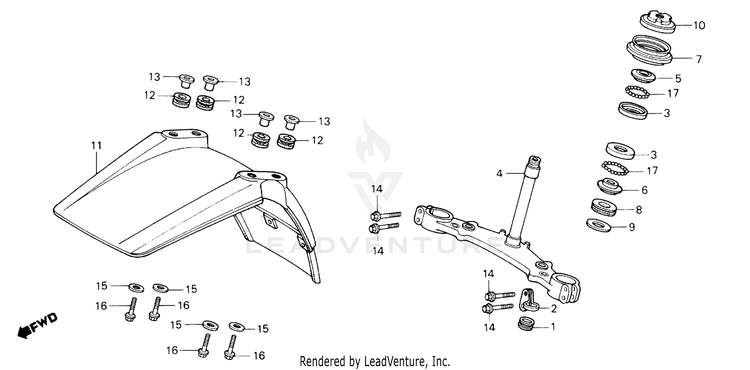 FRONT FENDER + STEERING STEM