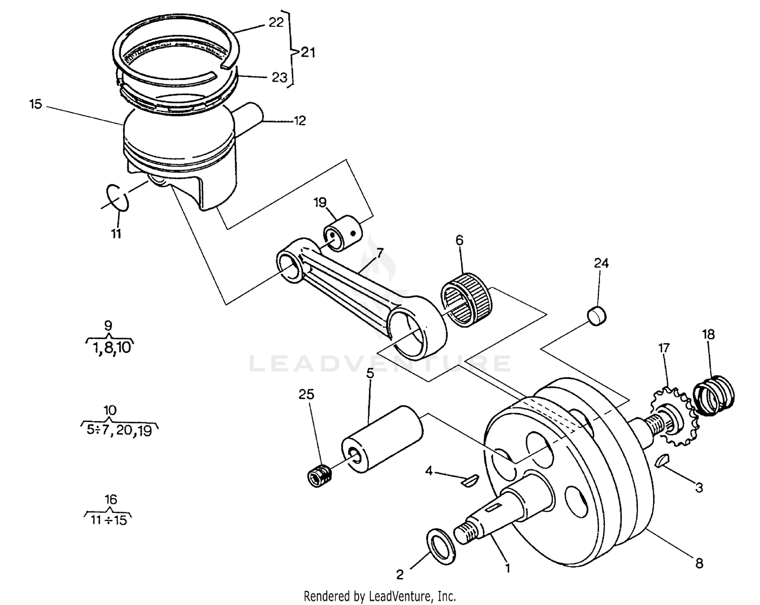 Piston, Crankshaft
