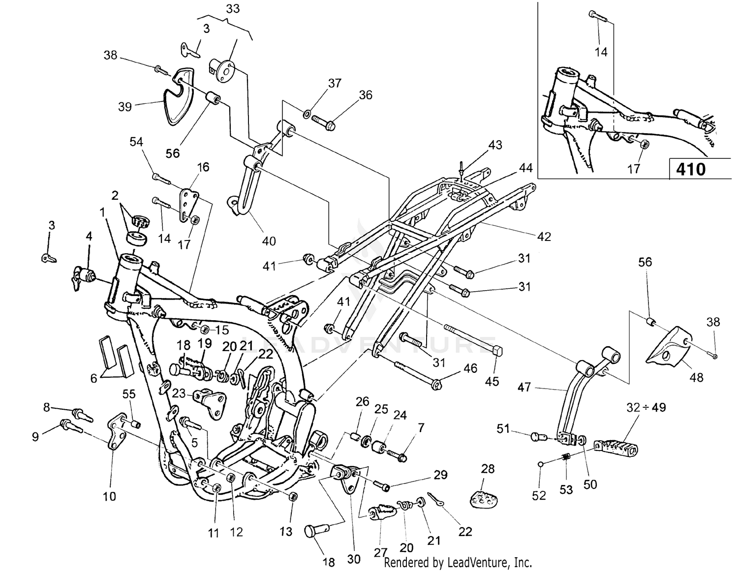 Frame, Foot Rests