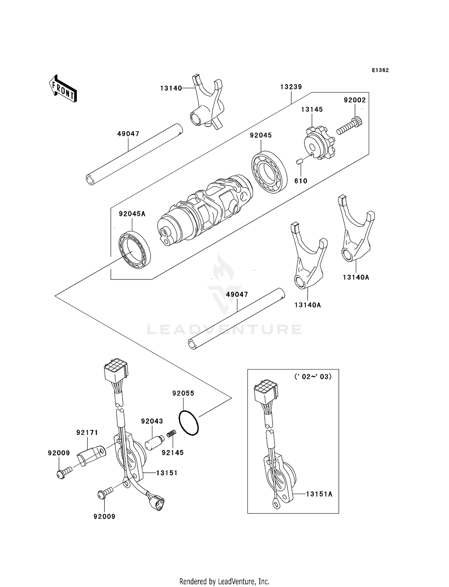 GEAR CHANGE DRUM/SHIFT FORK(S)