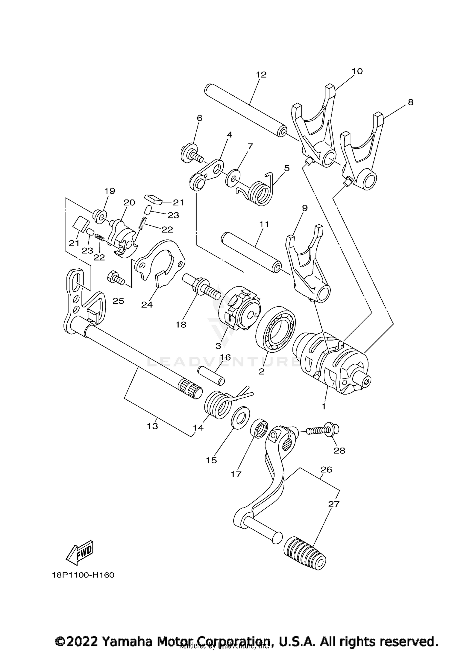 GEAR CHANGE DRUM/SHIFT FORK(S)