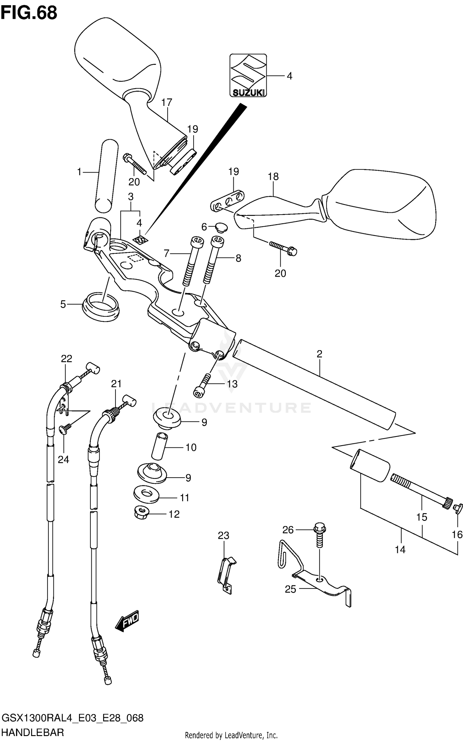HANDLEBAR (GSX1300RAL4 E28)