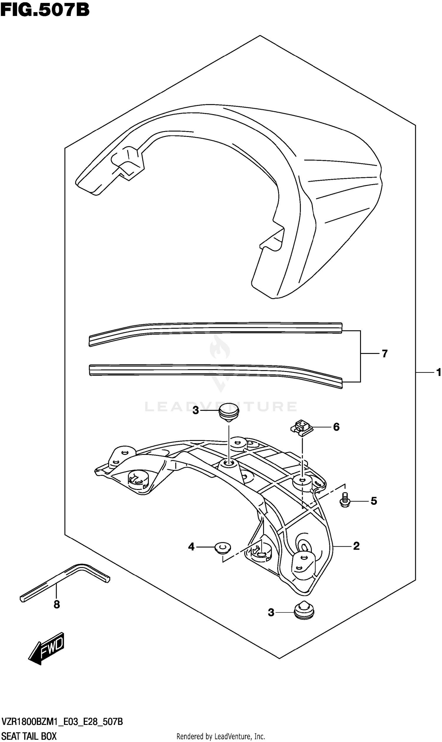 SEAT TAIL BOX (SEE NOTE 1) 507B