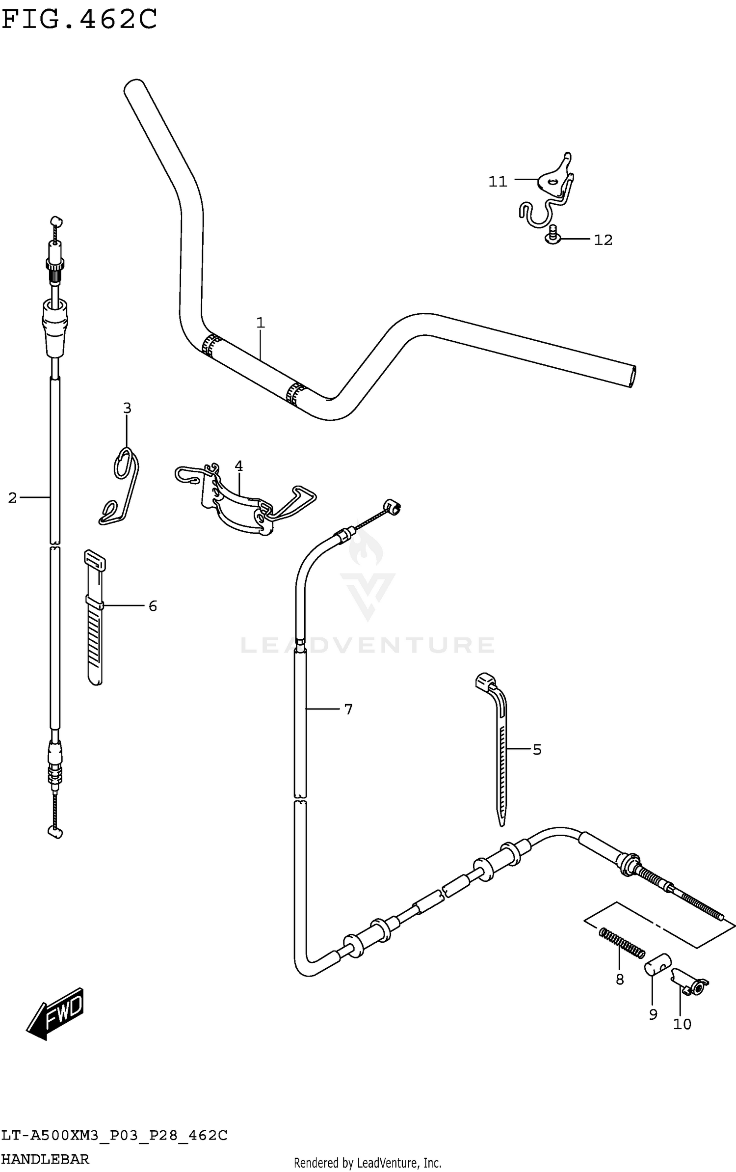 HANDLEBAR (LT-A500XPM3 P33)