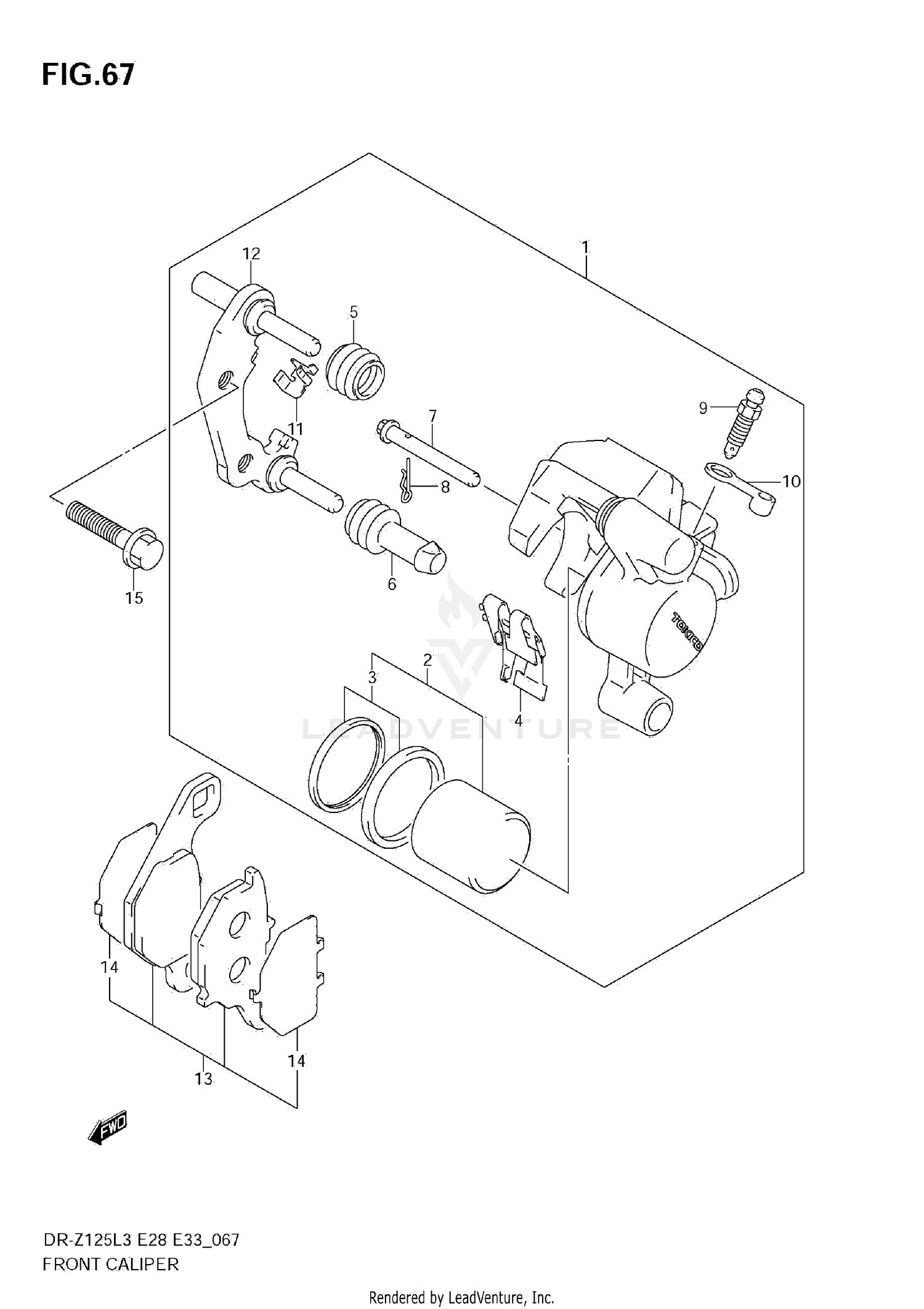 FRONT CALIPER (DR-Z125LL3 E33)
