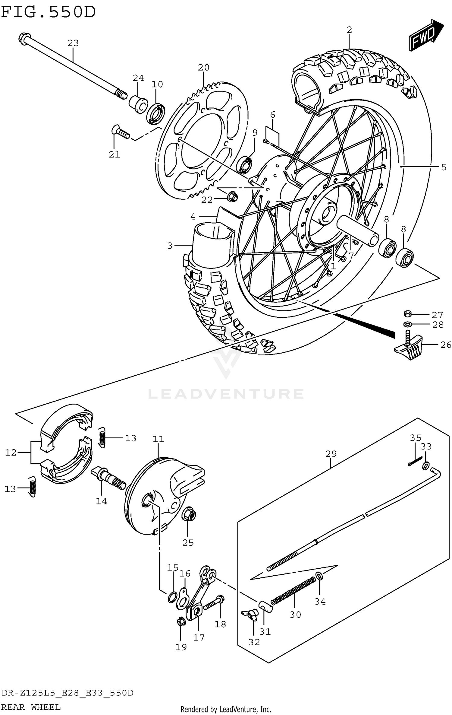 REAR WHEEL (DR-Z125LL5 E33)