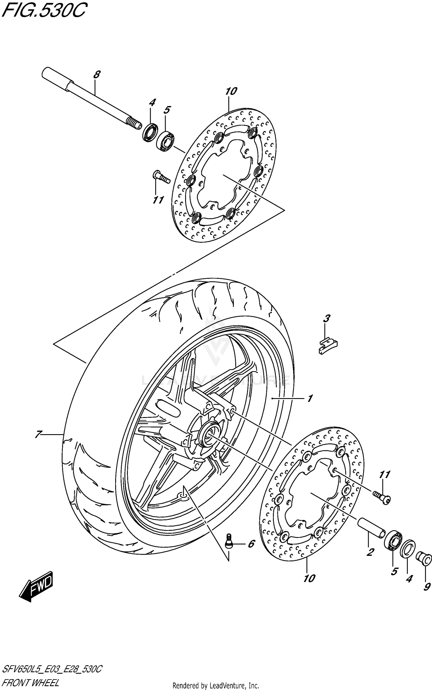 FRONT WHEEL (SFV650L5 E33)
