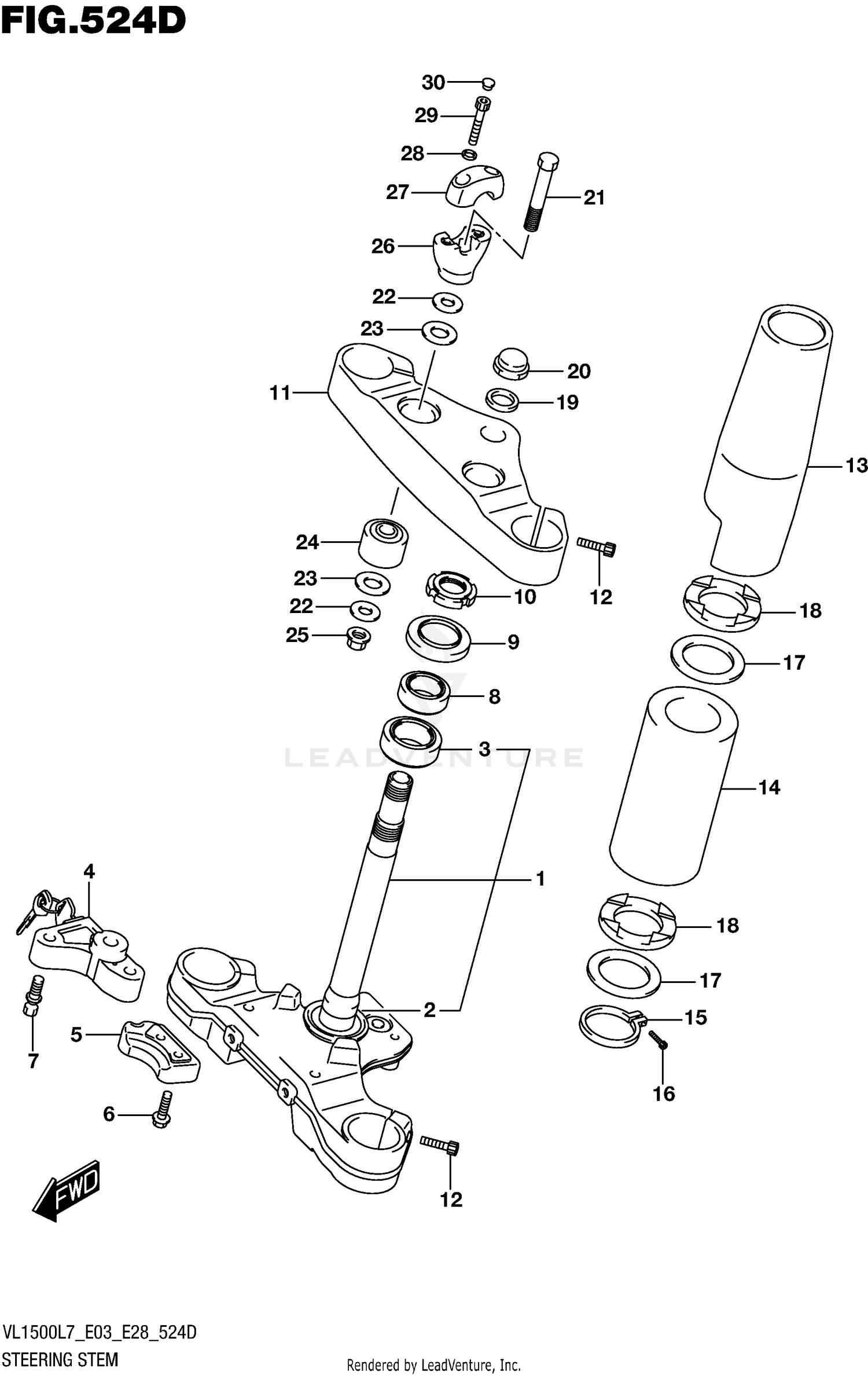 STEERING STEM (VL1500BTL7 E28)