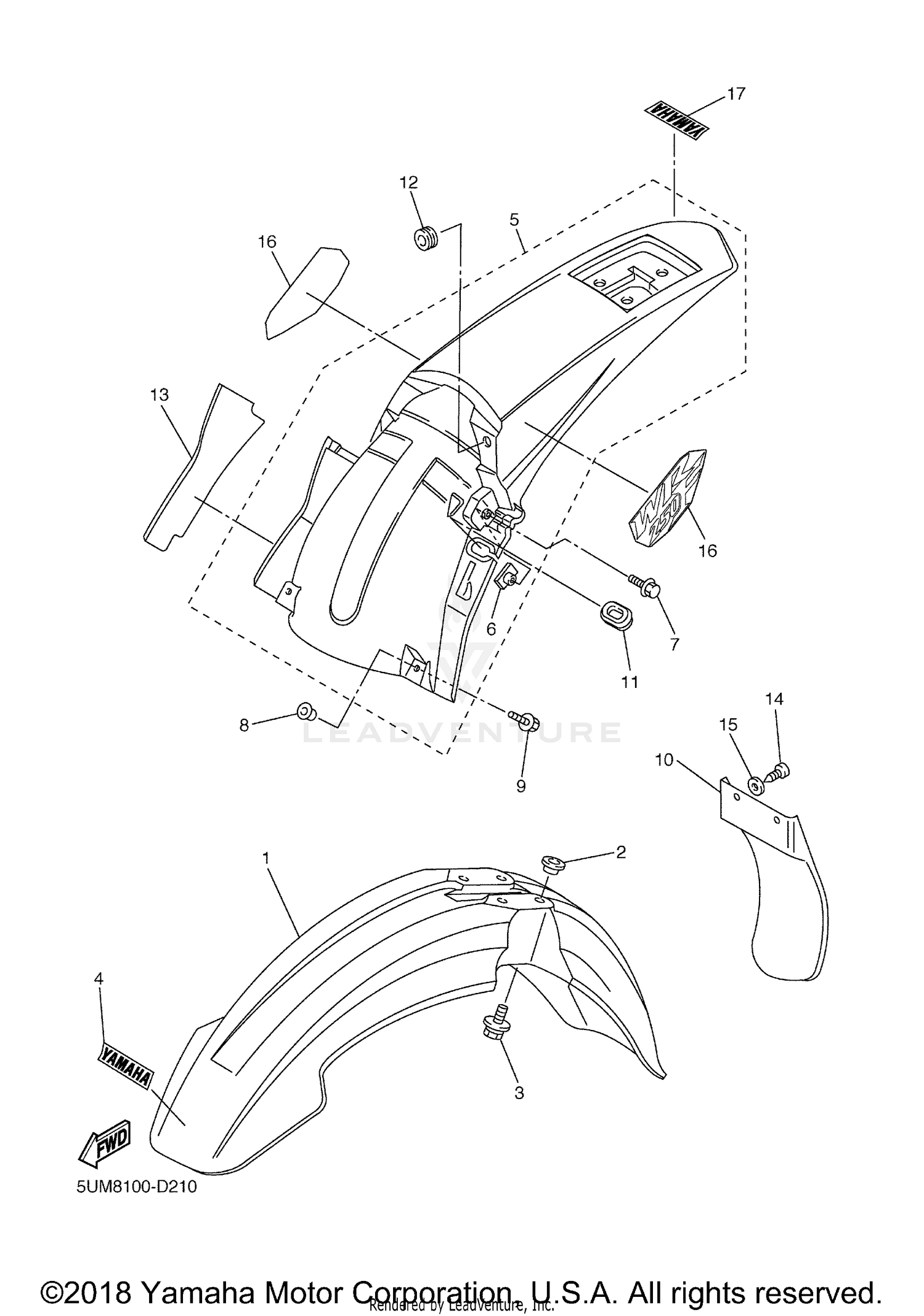 FRONT WHEEL (VL800TL5 E33)
