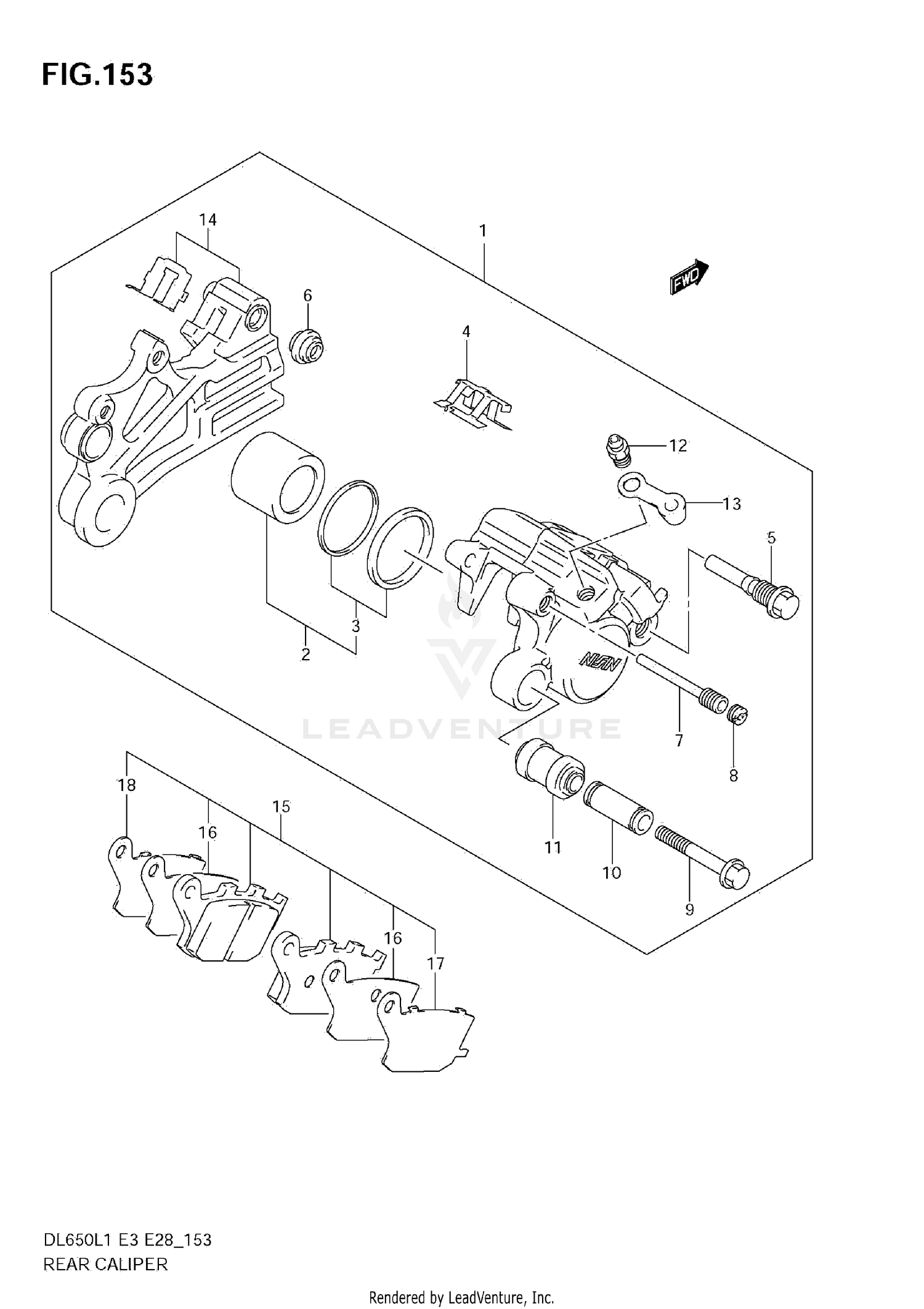 REAR CALIPER (DL650A L1 E33)
