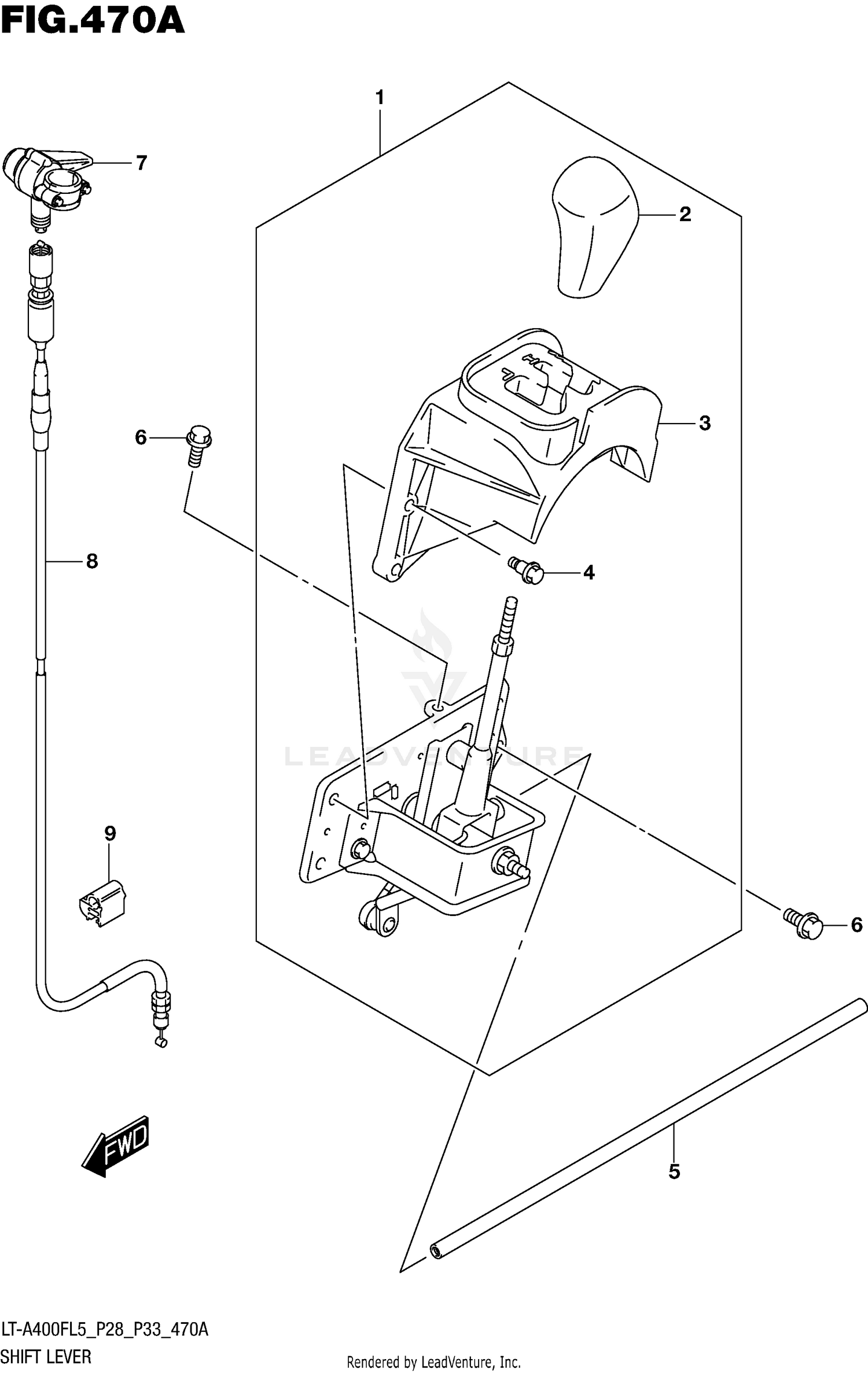 SHIFT LEVER (LT-A400FL5 P28)