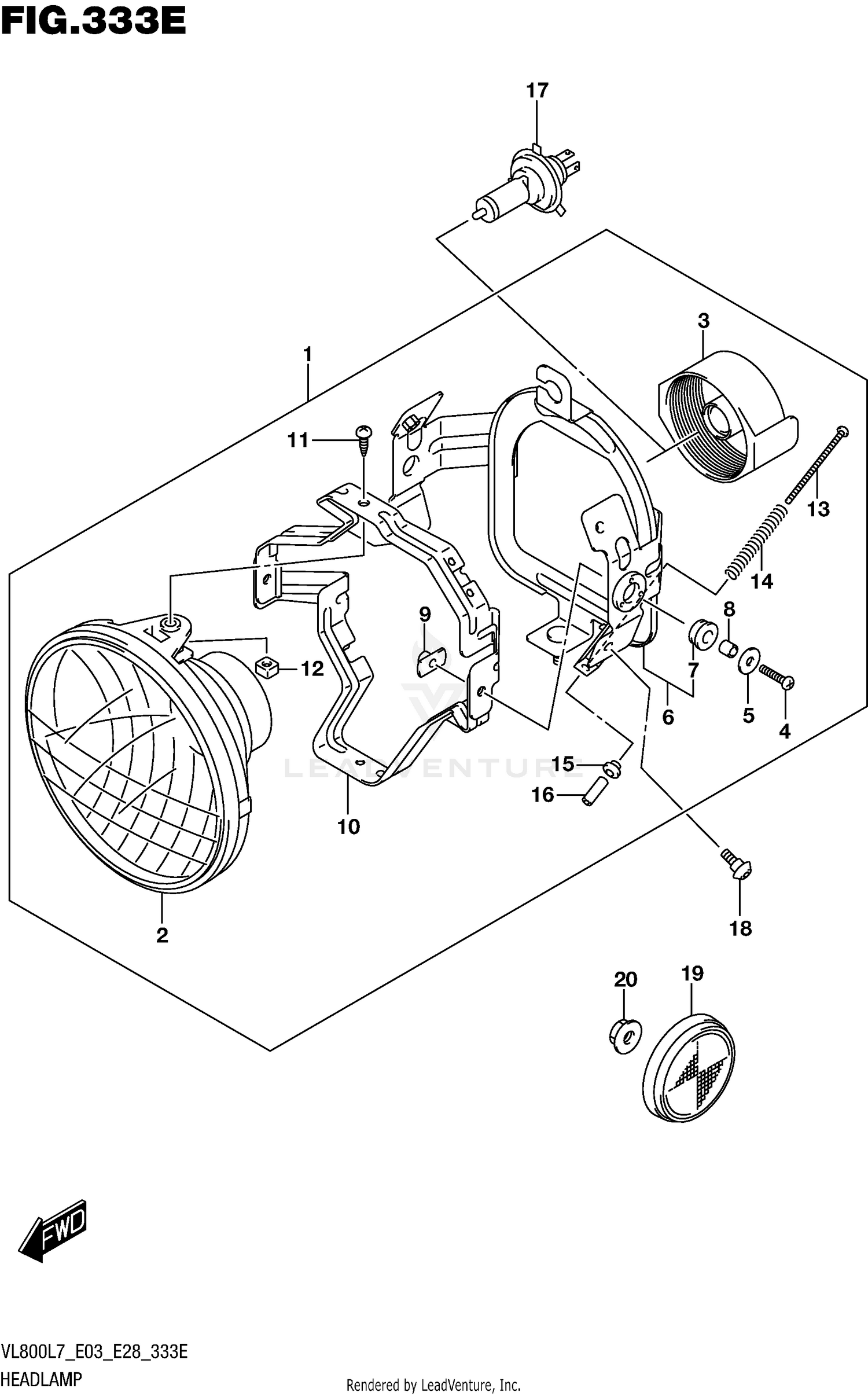 HEADLAMP (VL800TL7 E28)