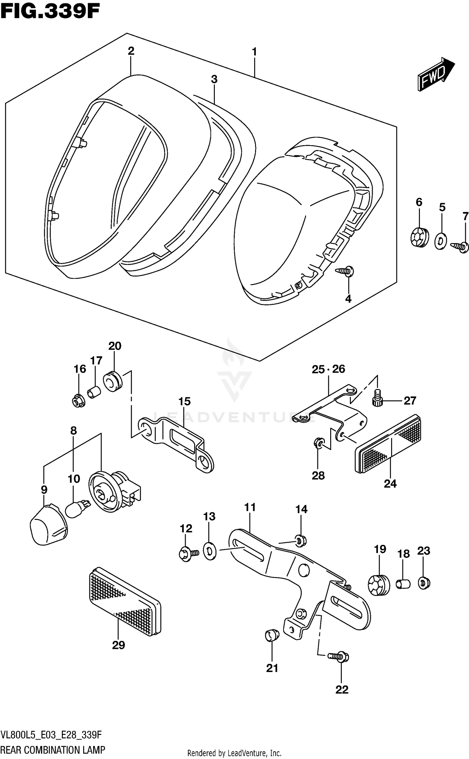 REAR COMBINATION LAMP (VL800BL5 E28)