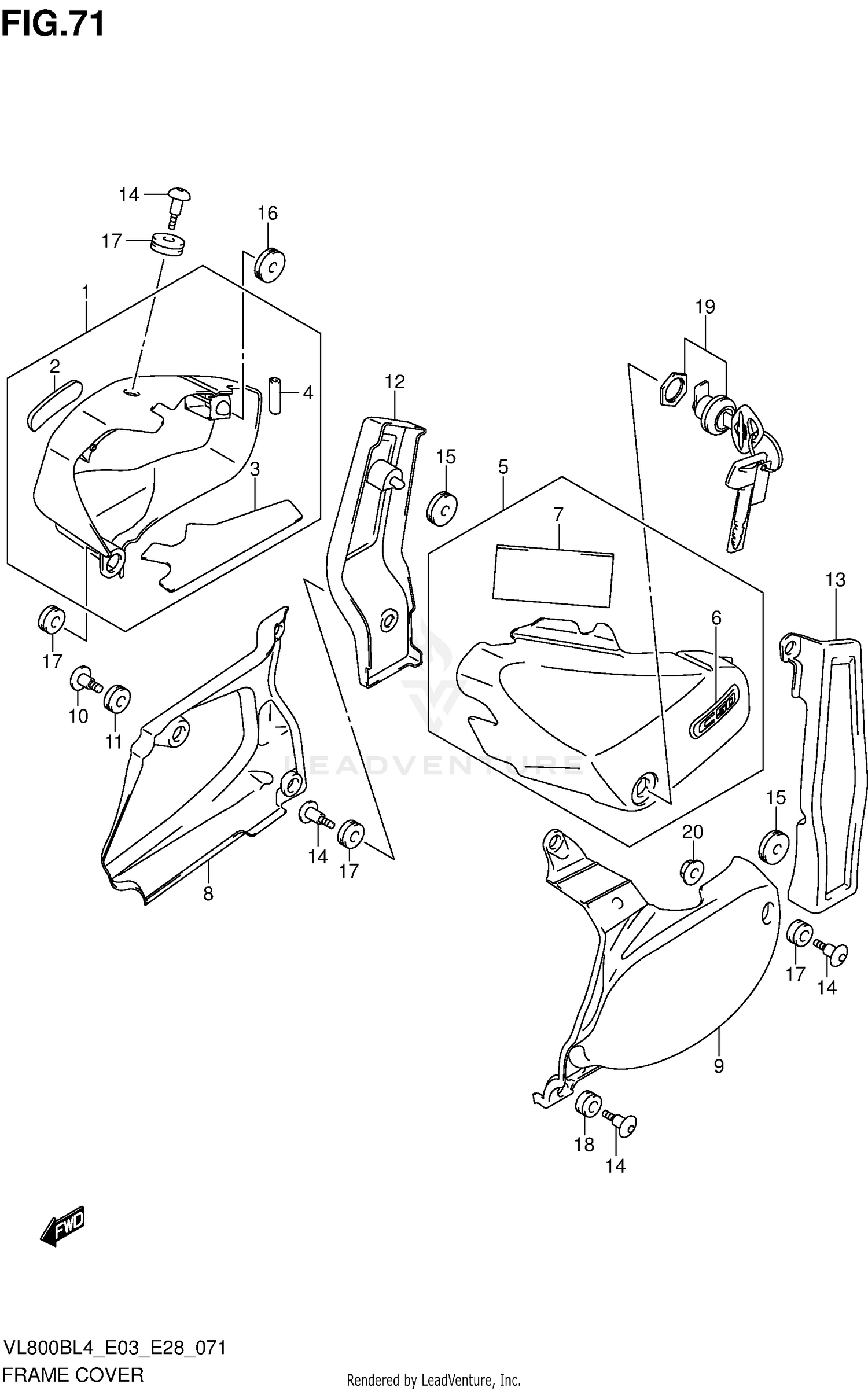 FRAME COVER (VL800BL4 E28)
