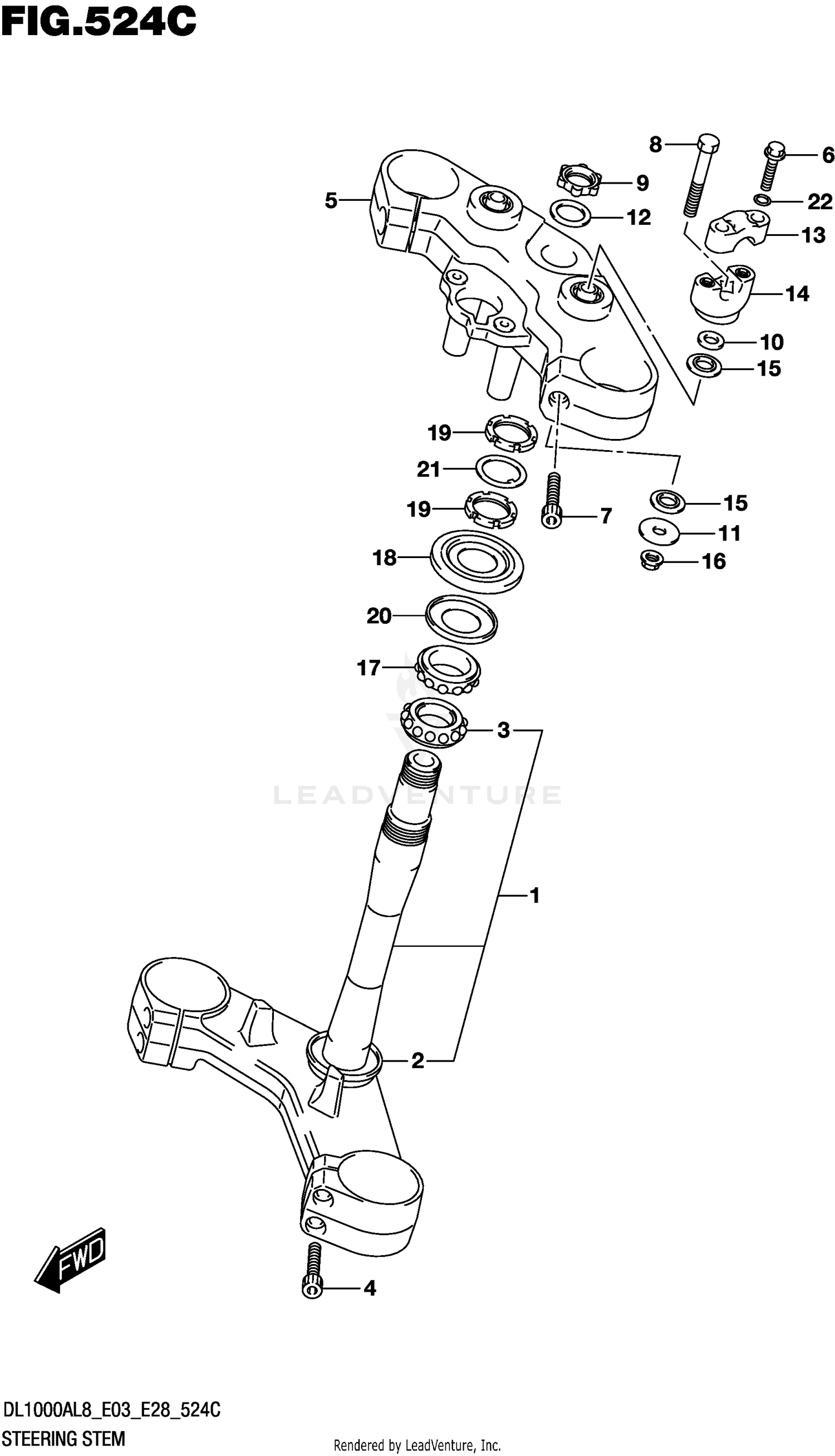 STEERING STEM (DL1000AL8 E33)