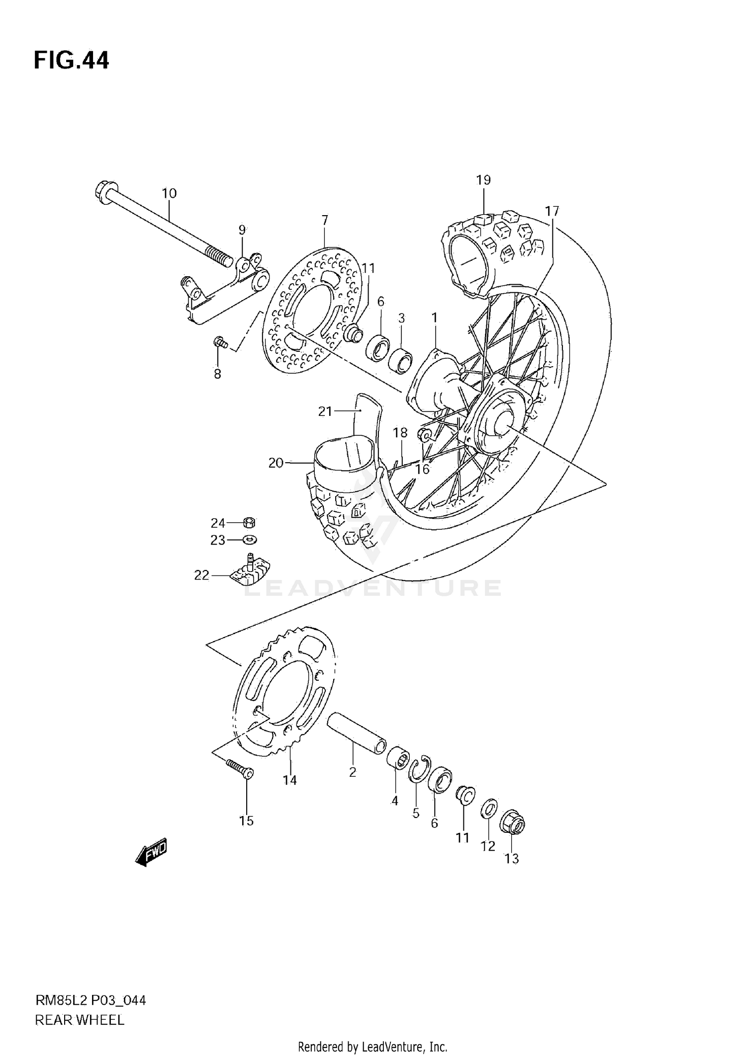 REAR WHEEL (RM85)