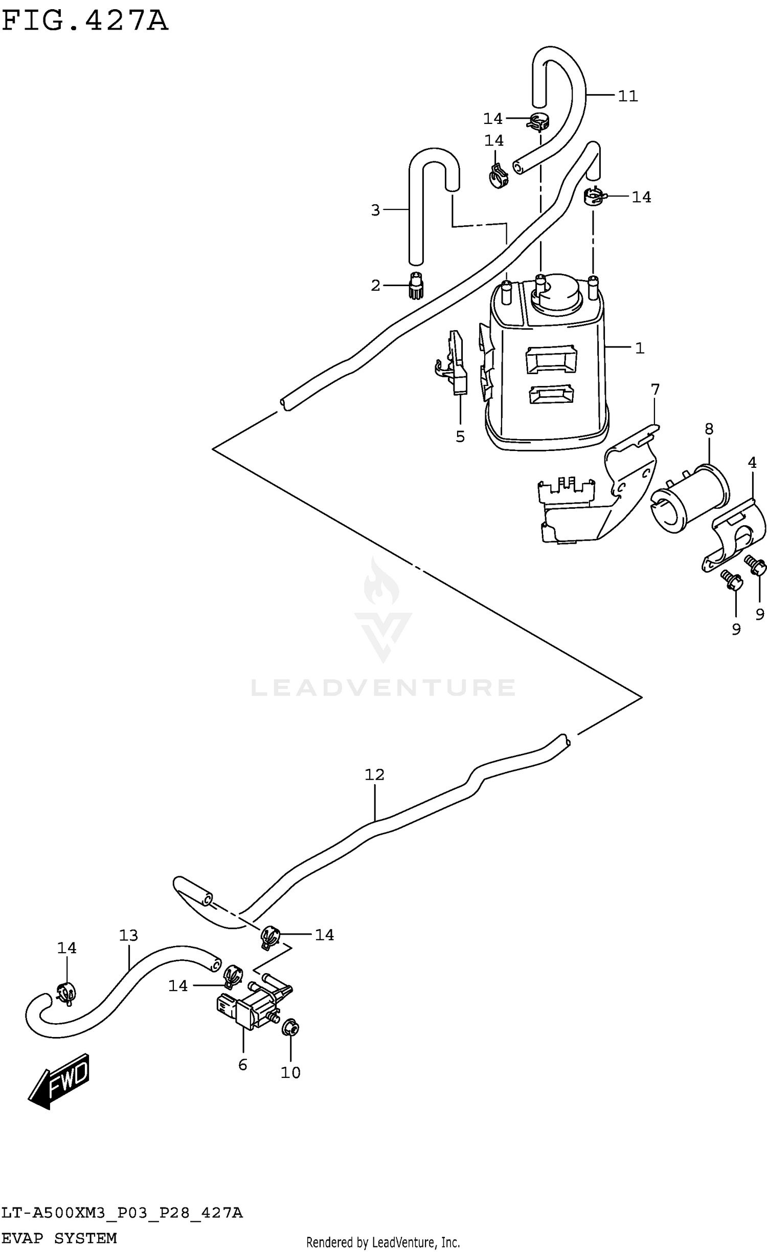 EVAP SYSTEM (LT-A500XPM3 P33)