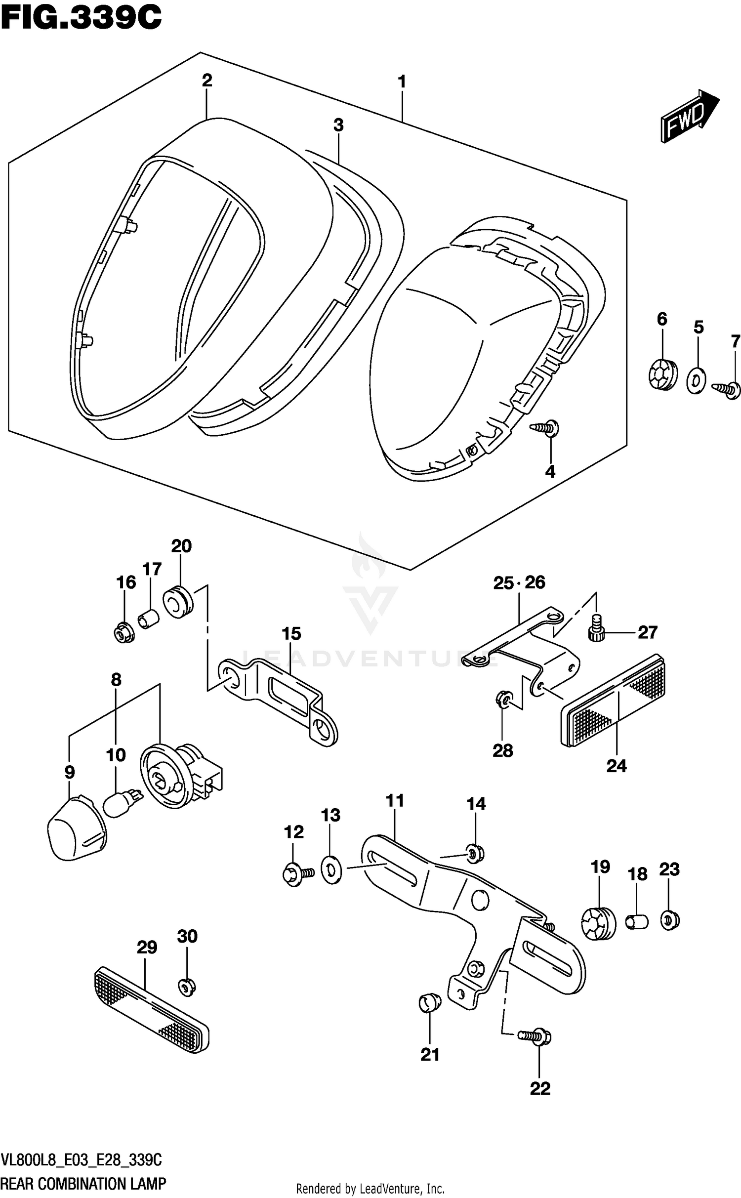 REAR COMBINATION LAMP (VL800L8 E33)