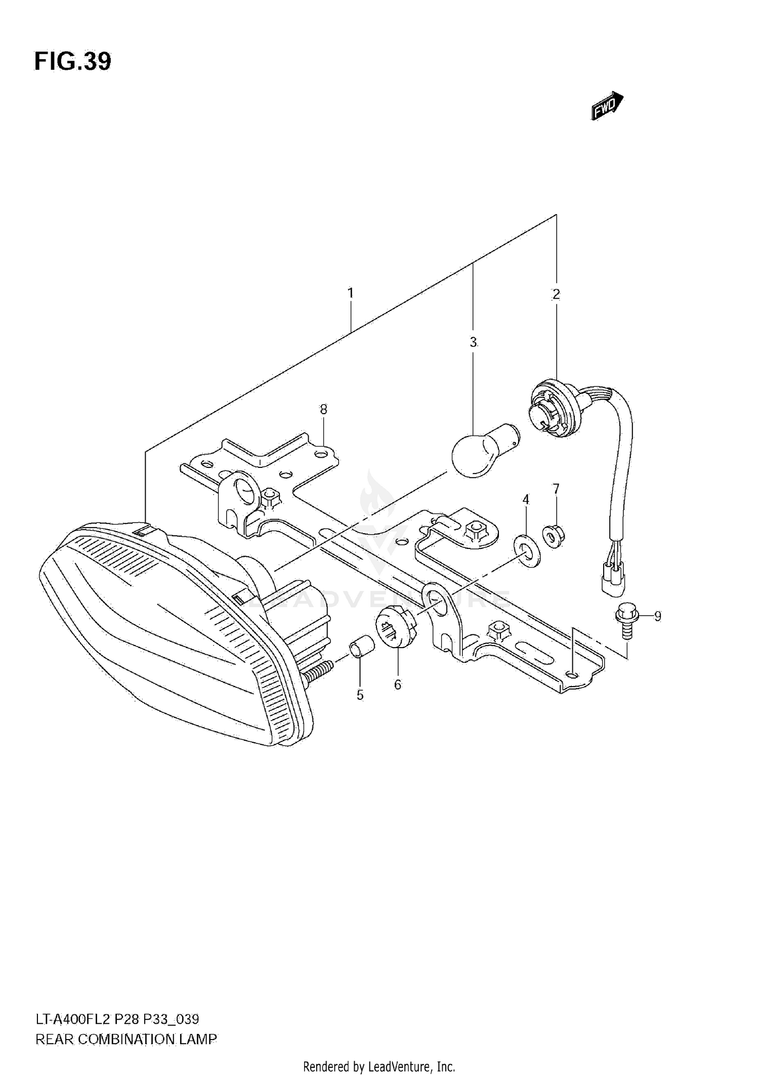 REAR COMBINATION LAMP (LT-A400F E33)