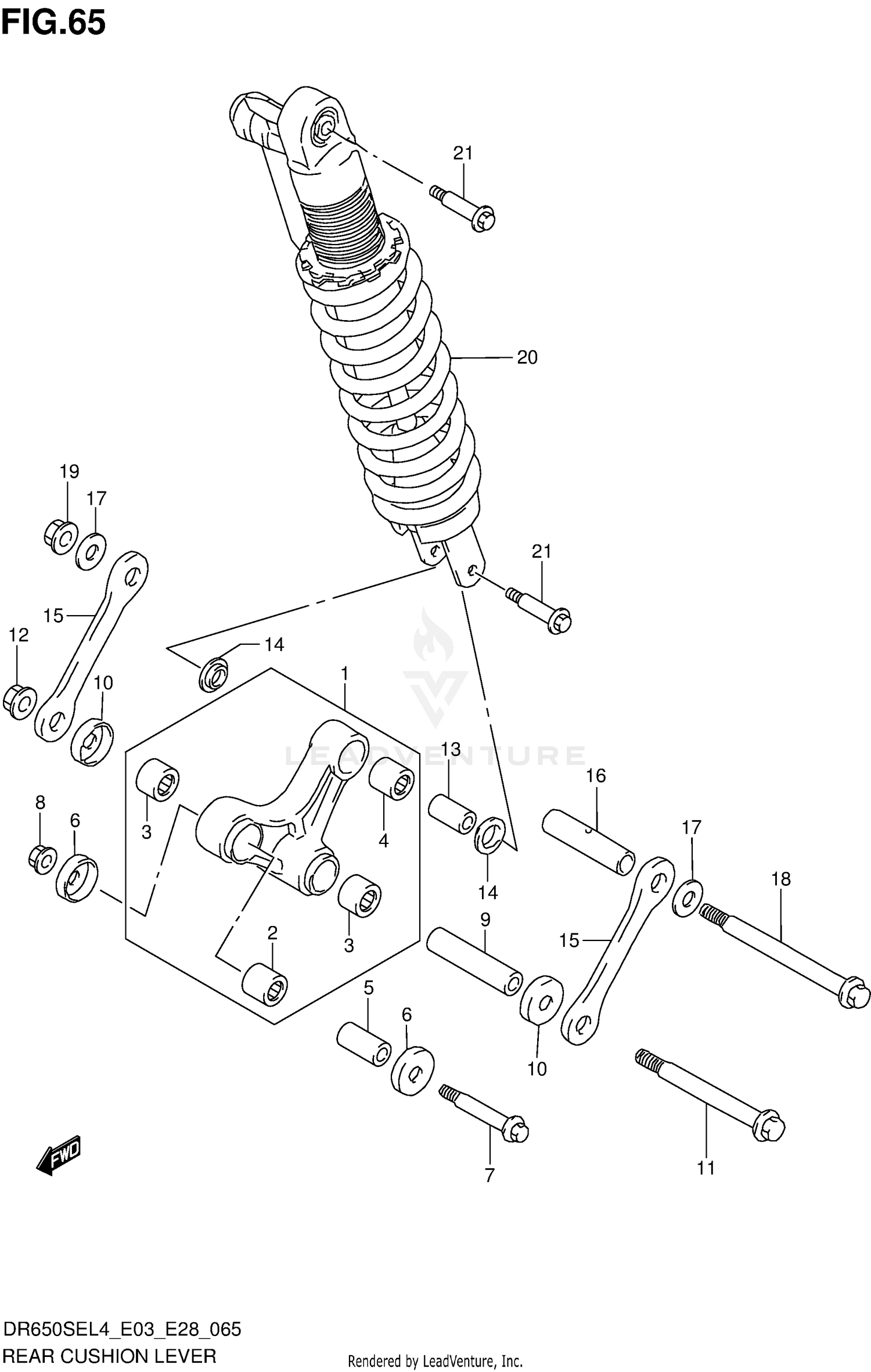 REAR CUSHION LEVER (DR650SEL4 E33)