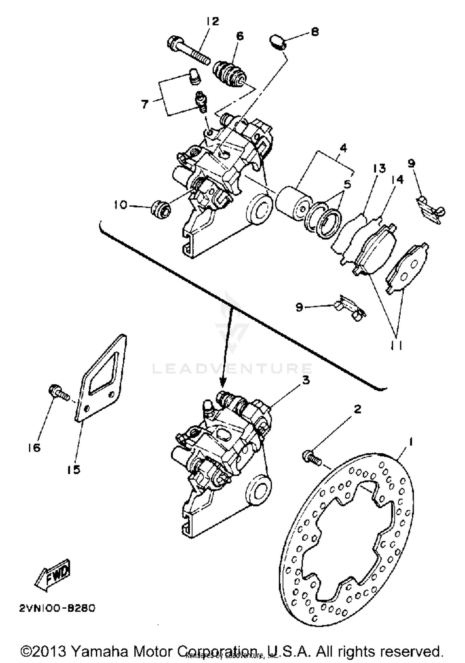REAR BRAKE CALIPER
