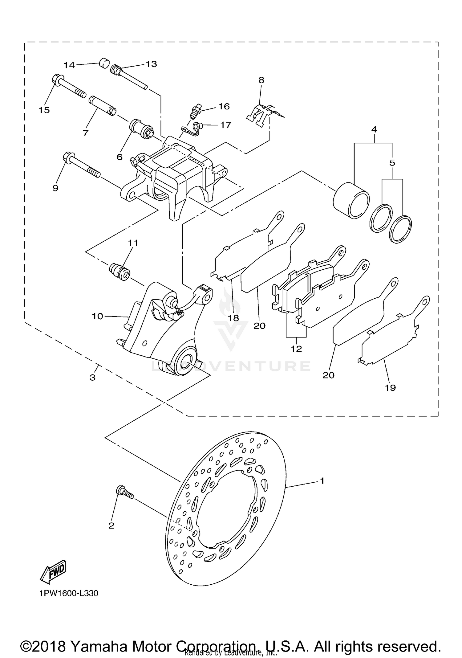 REAR BRAKE CALIPER