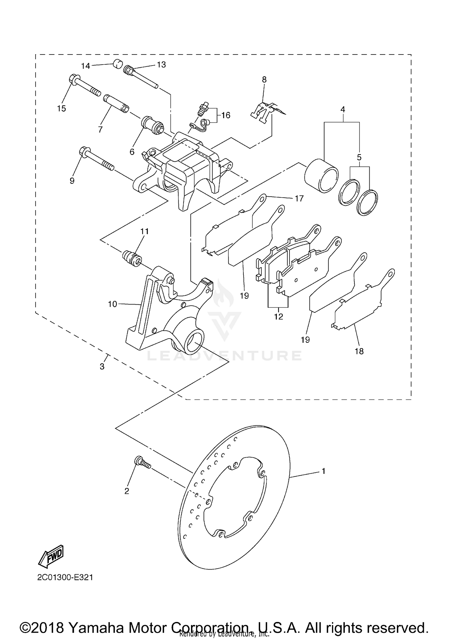 REAR BRAKE CALIPER