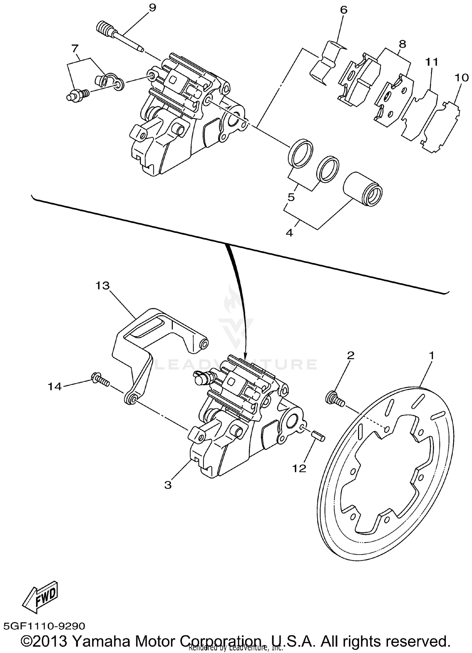 REAR BRAKE CALIPER