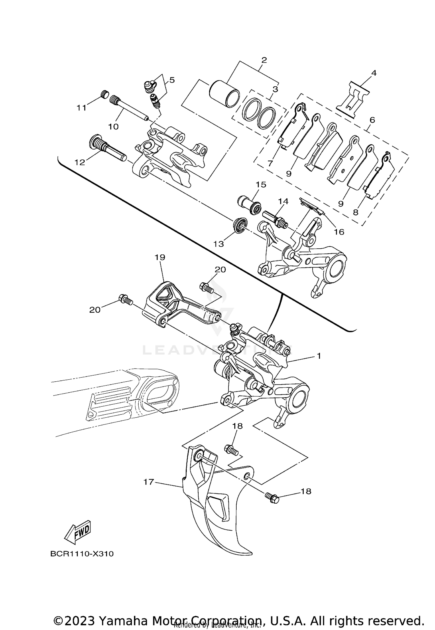 REAR BRAKE CALIPER