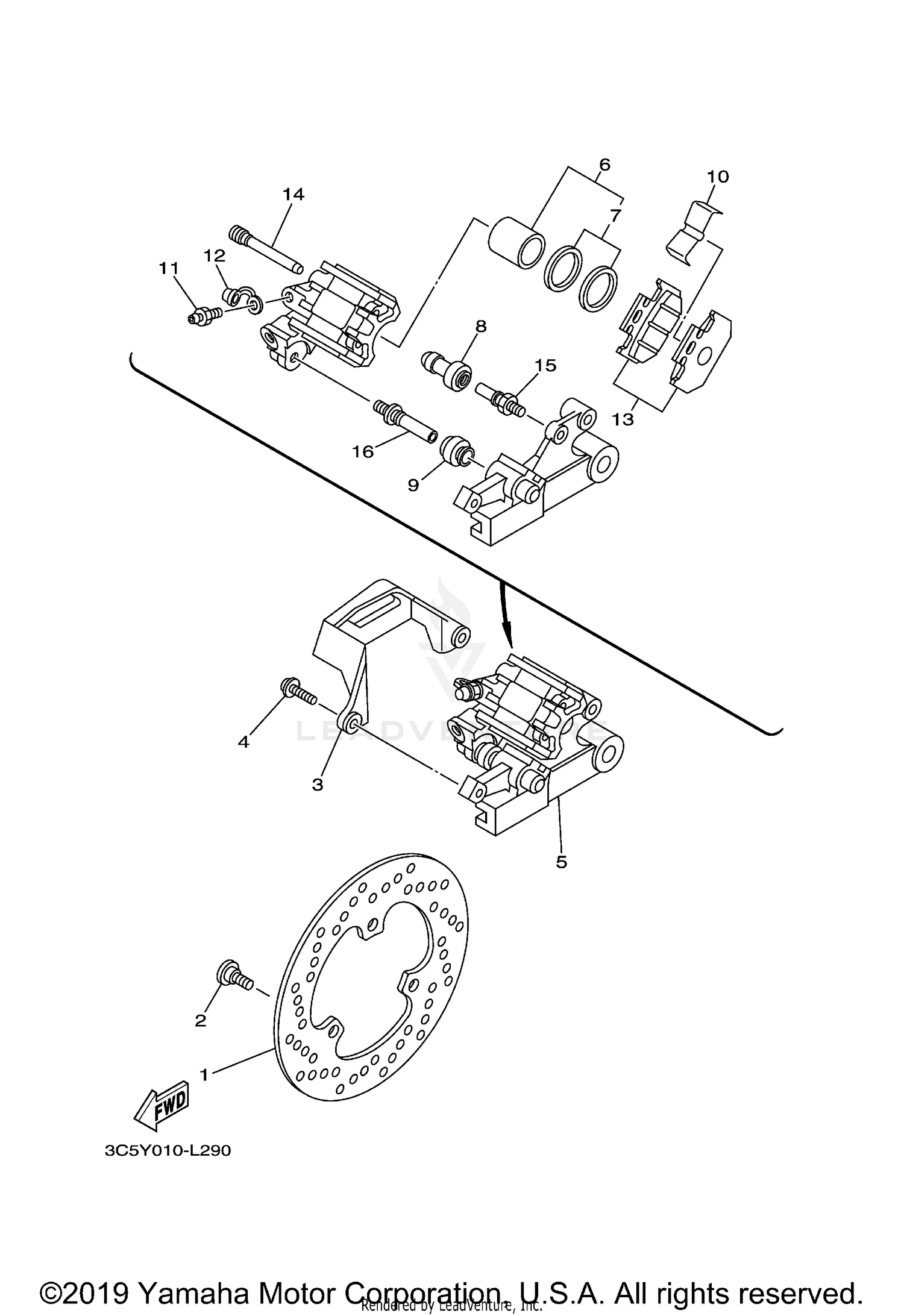 REAR BRAKE CALIPER