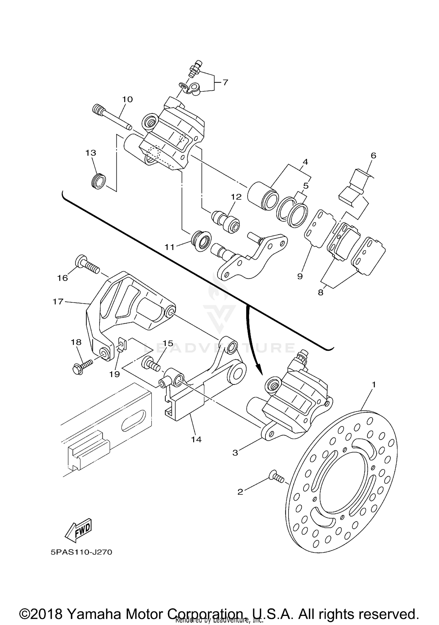 REAR BRAKE CALIPER