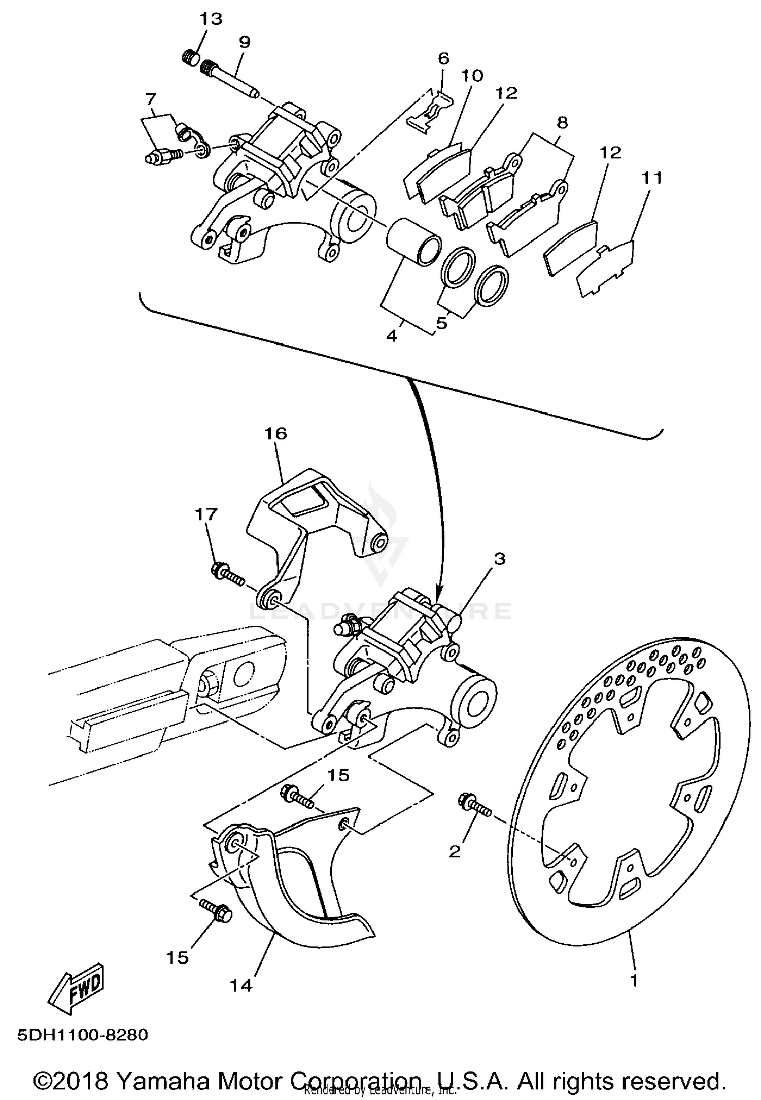 REAR BRAKE CALIPER