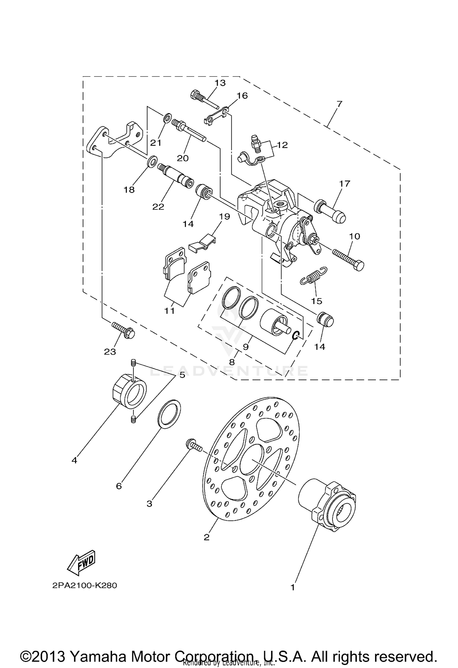 REAR BRAKE CALIPER
