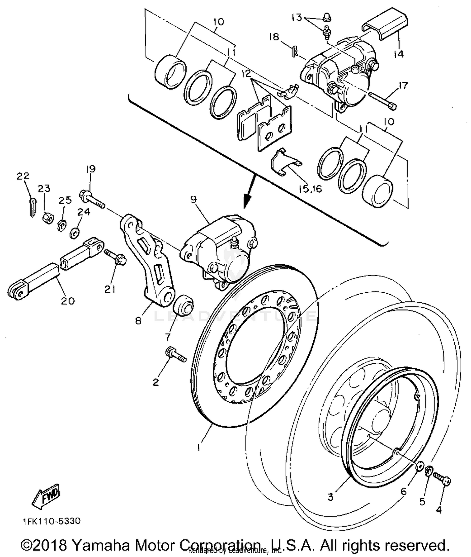 REAR BRAKE CALIPER