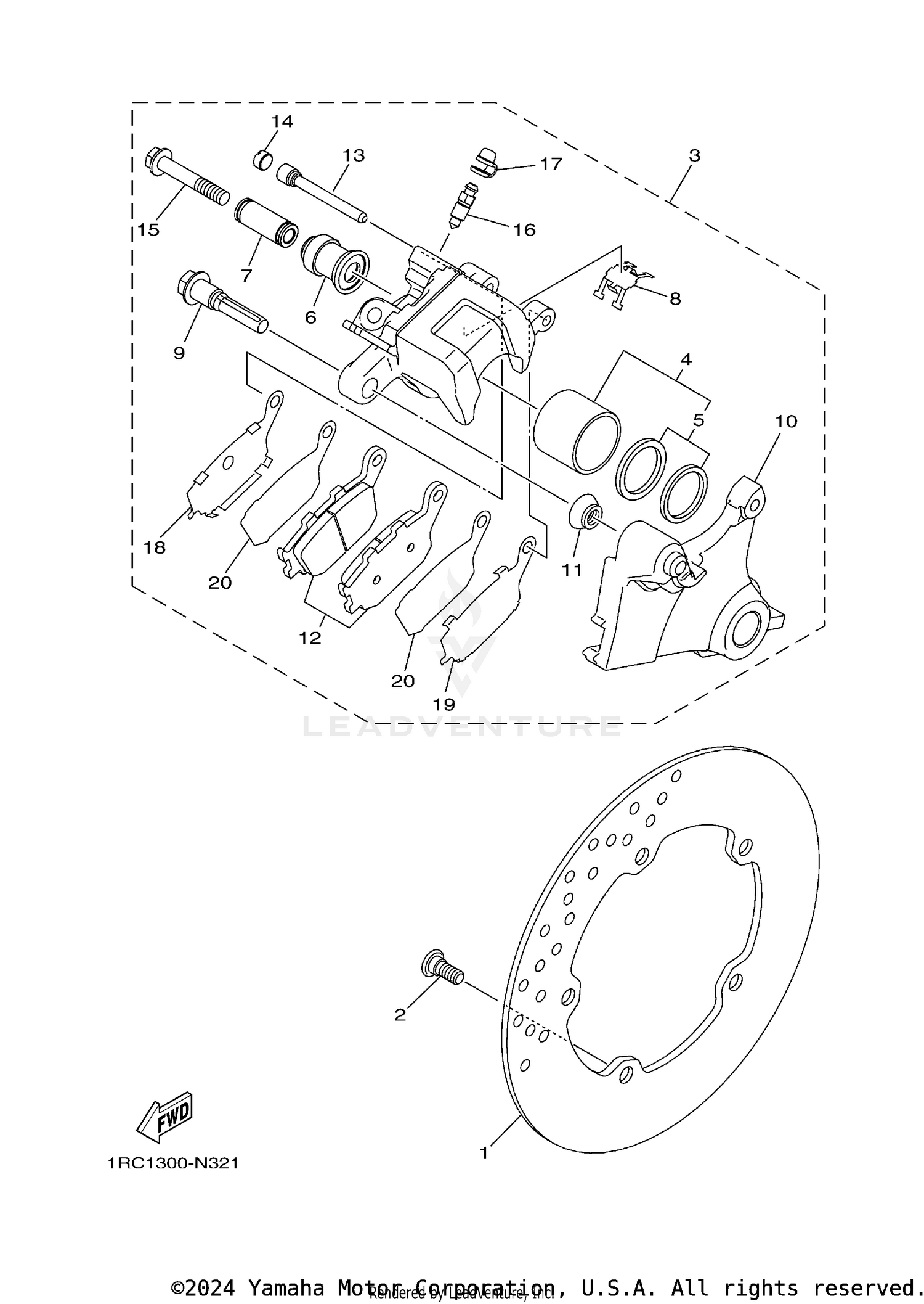 REAR BRAKE CALIPER