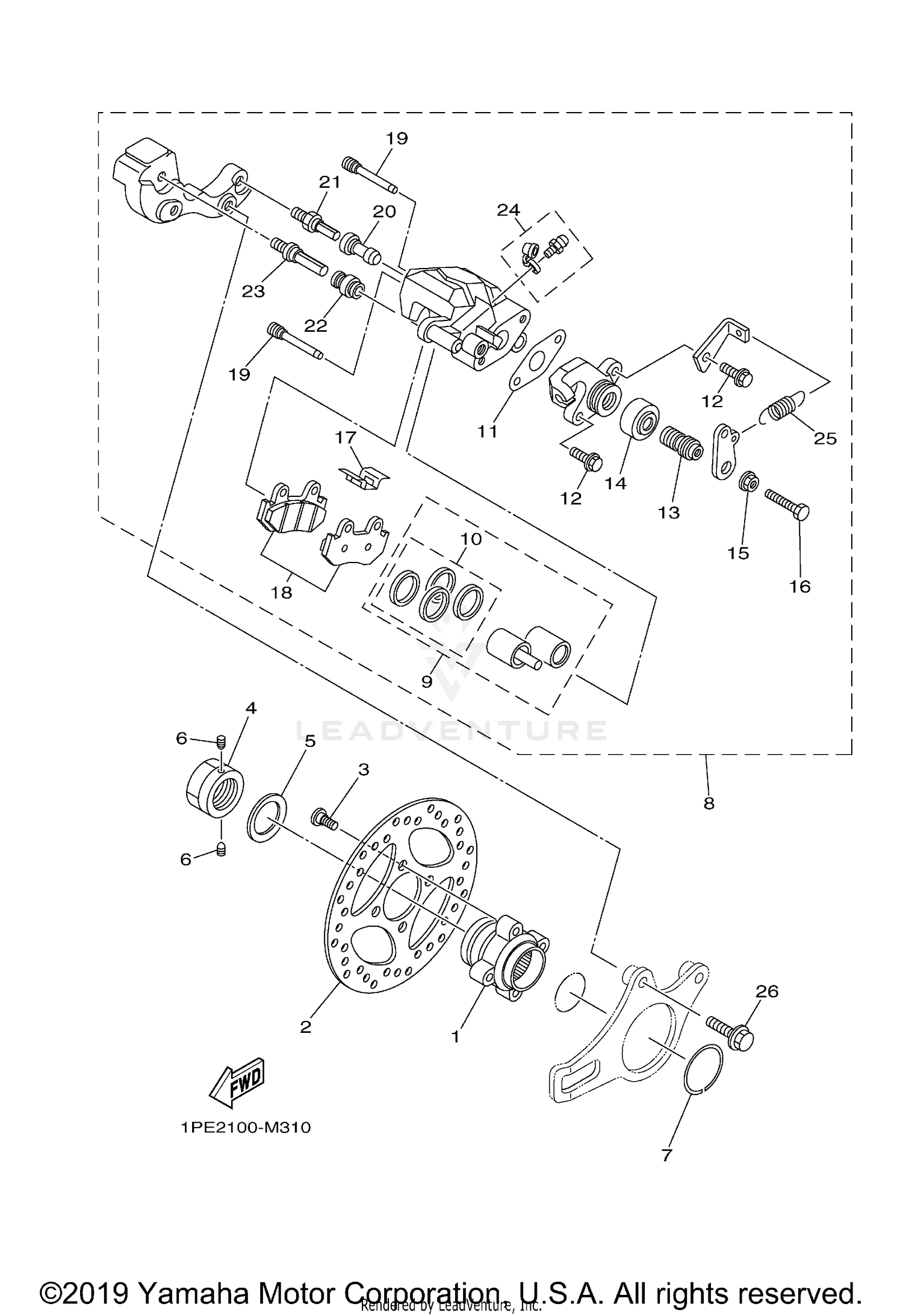 REAR BRAKE CALIPER