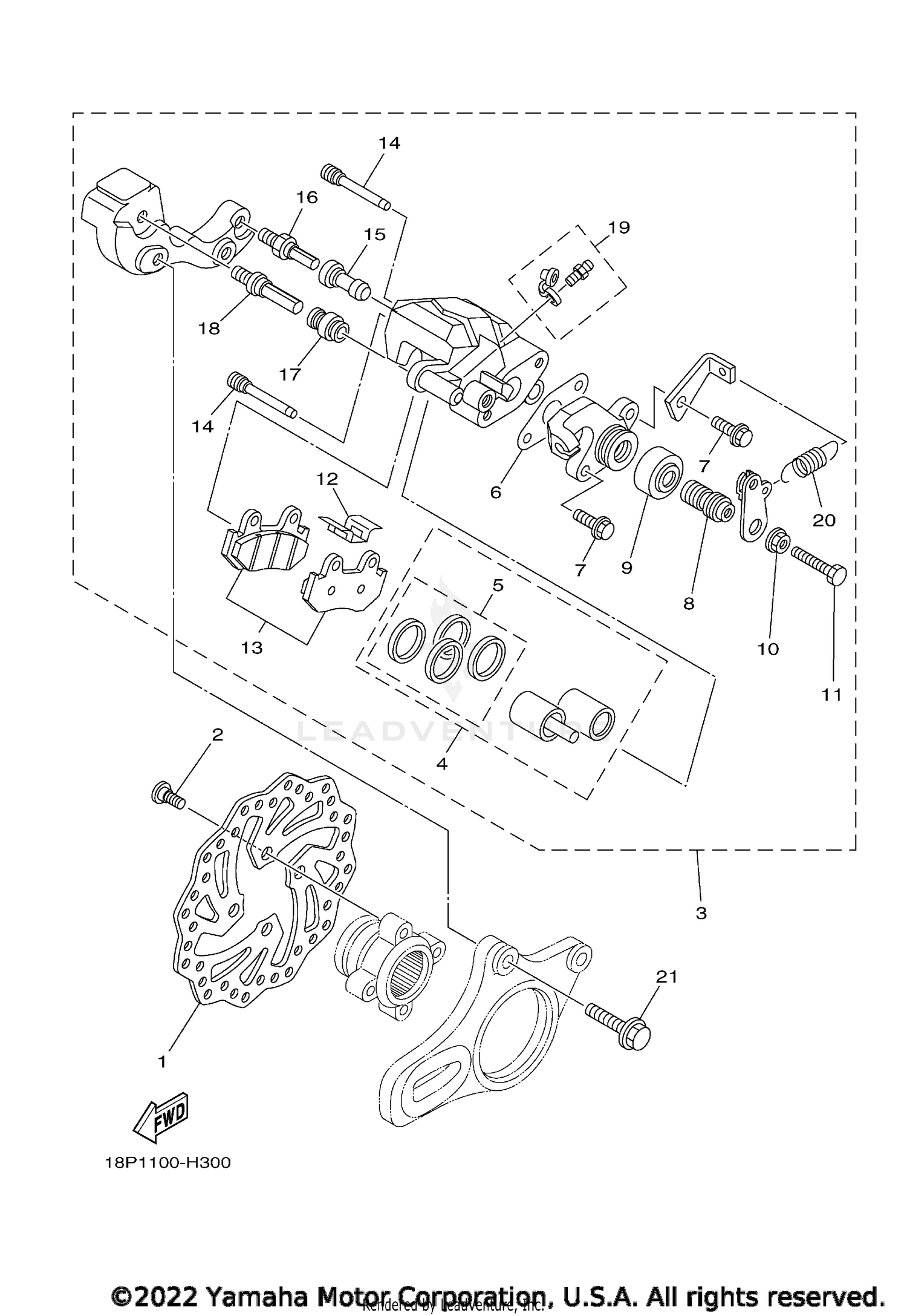 REAR BRAKE CALIPER