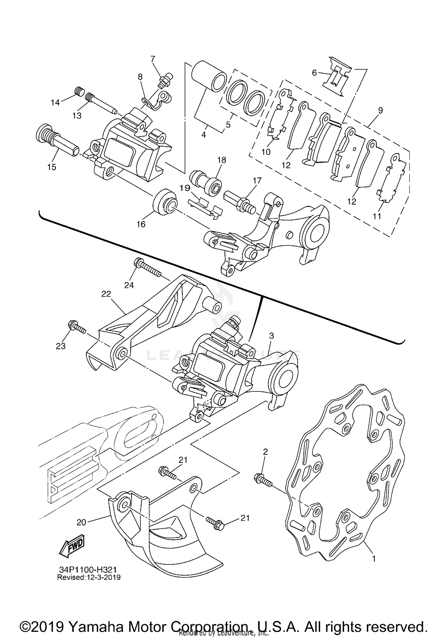 REAR BRAKE CALIPER