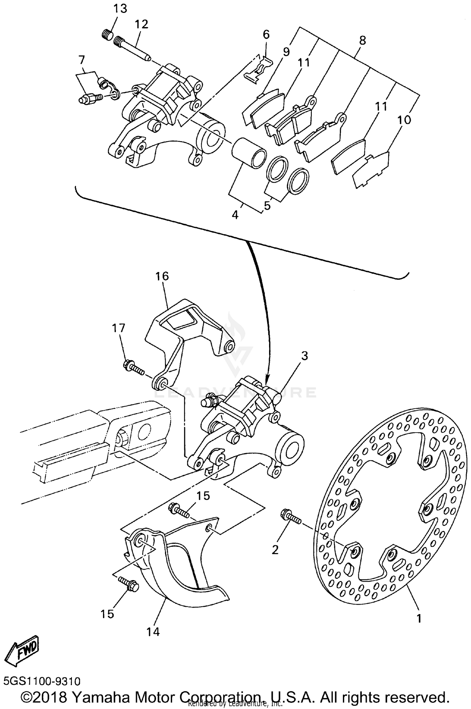 REAR BRAKE CALIPER