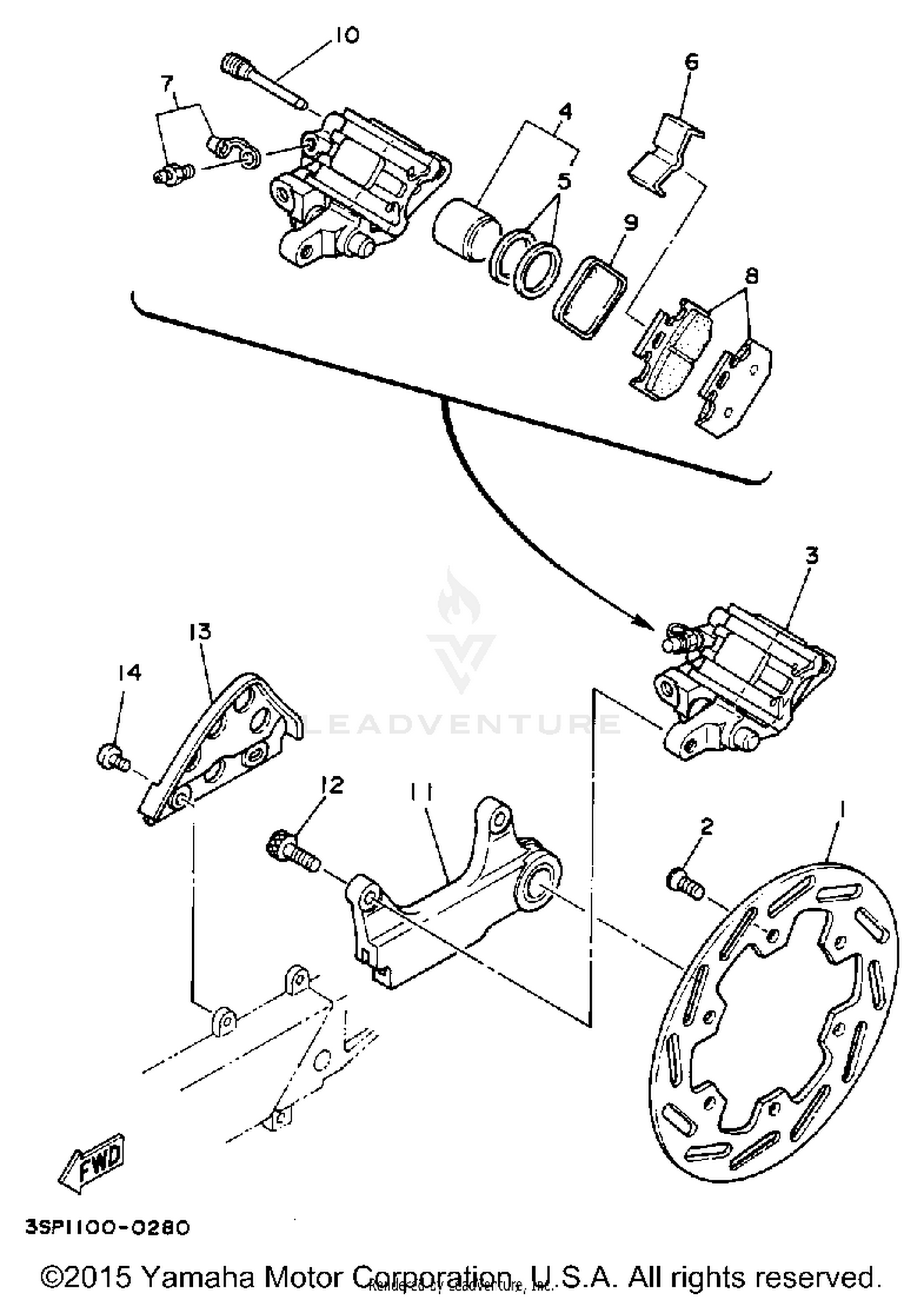REAR BRAKE CALIPER